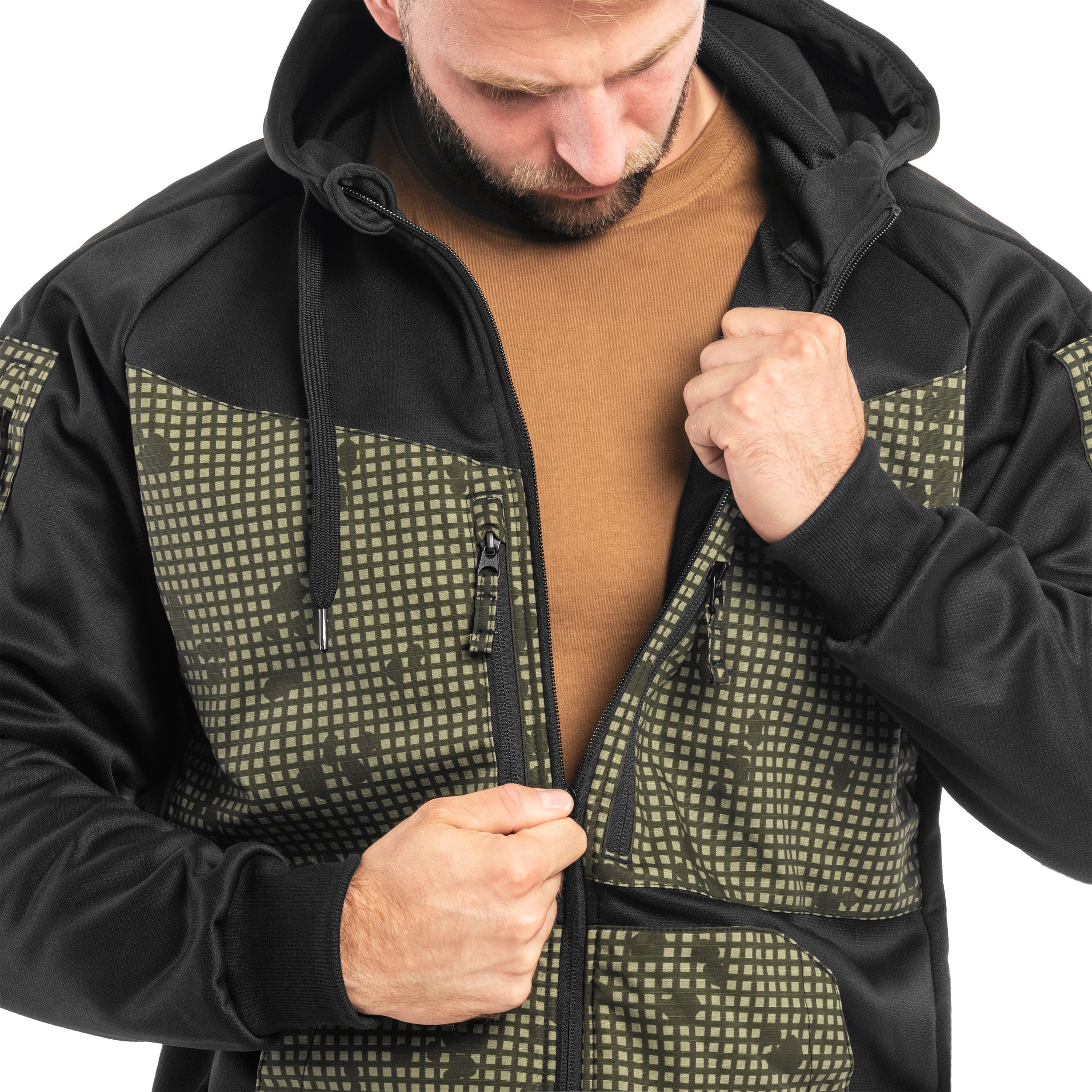 Mikina Helikon-Tex Rogue Hoodie - Black/Desert Night Camo