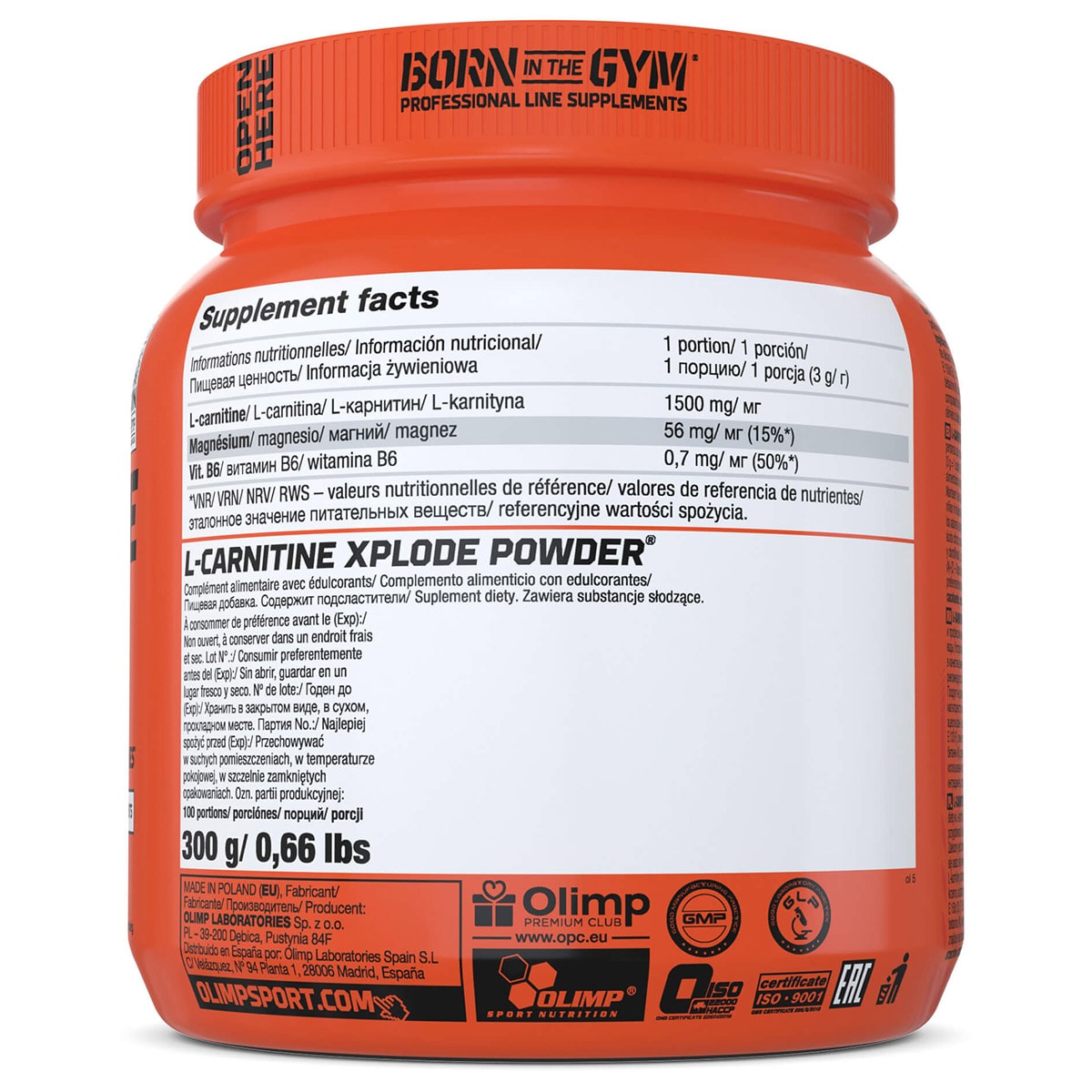 Olimp Sport Nutrition L-Carnitine Xplode Powder – 300 g – pomeranč – doplněk stravy