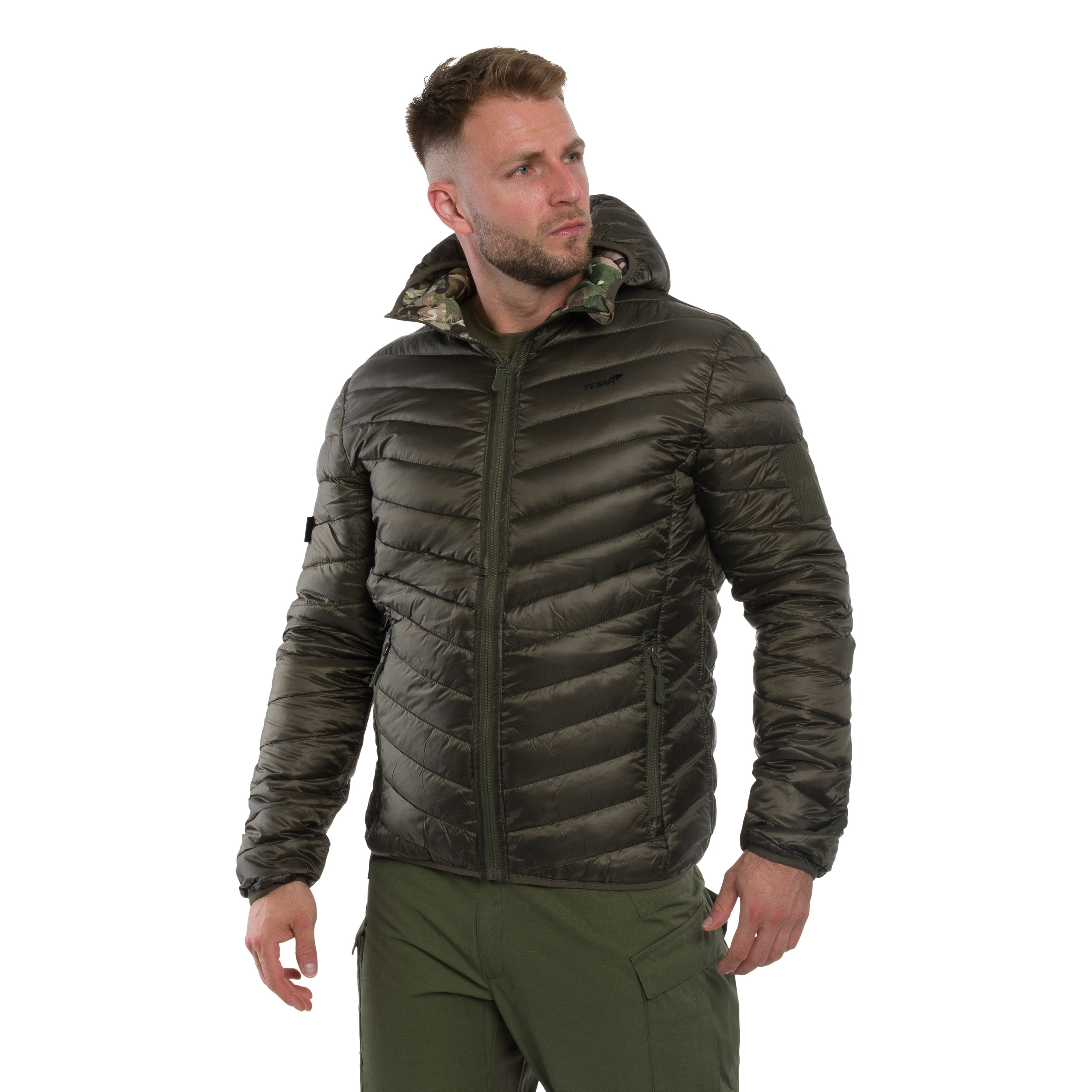 Oboustranná péřová bunda Texar Reverse - Olive/Arid MC Camo