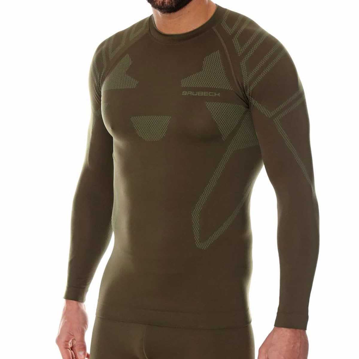 Termoaktivní tričko Brubeck Ranger Protect Long Sleeve - Khaki
