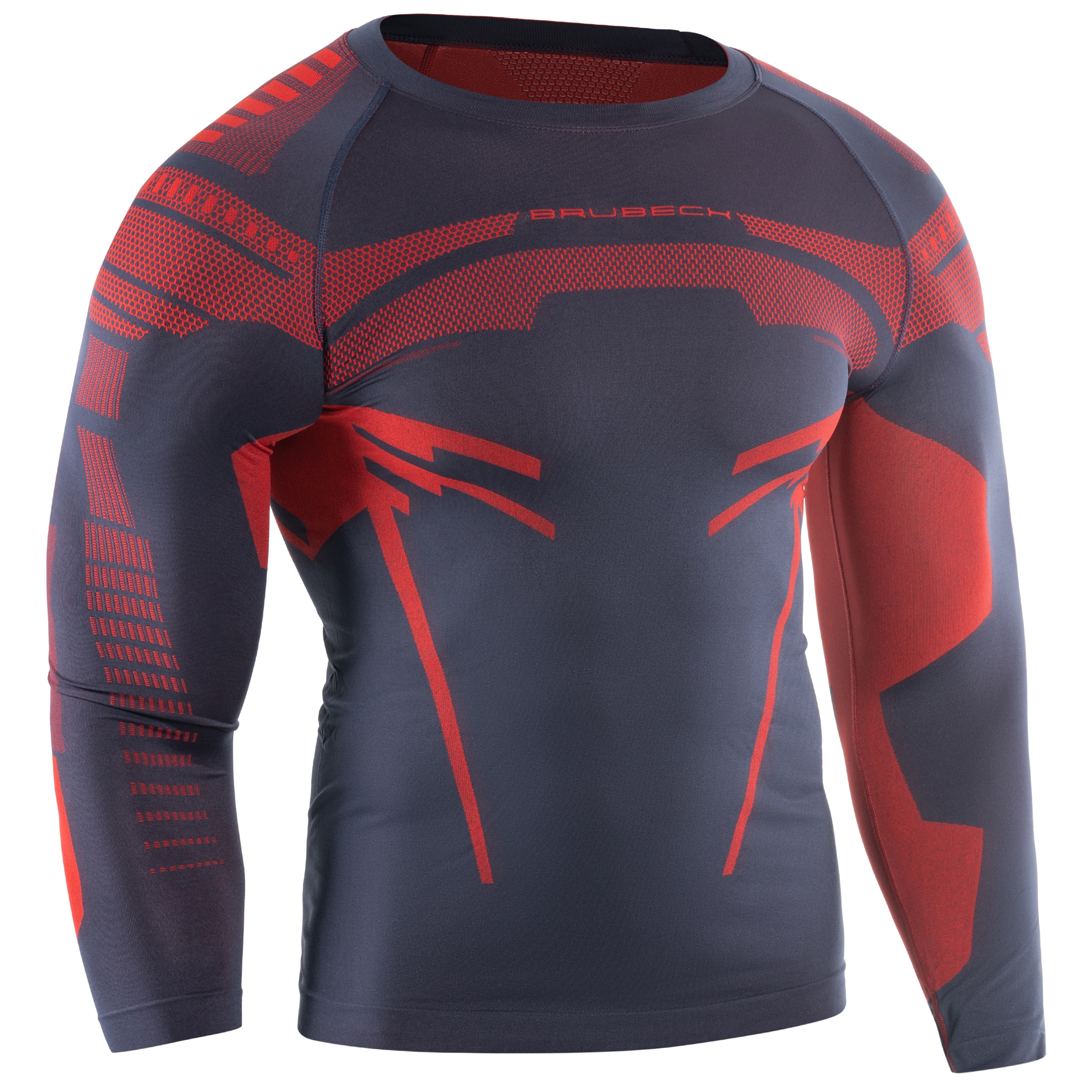 Termoaktivní tričko Brubeck Dry Long Sleeve - tmavě modré/červené