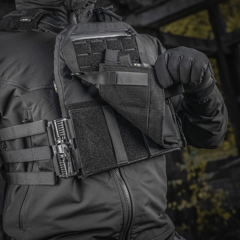 Taktická vesta typu Plate Carrier M-Tac Cuirass QRS Black - pro pláty S/M