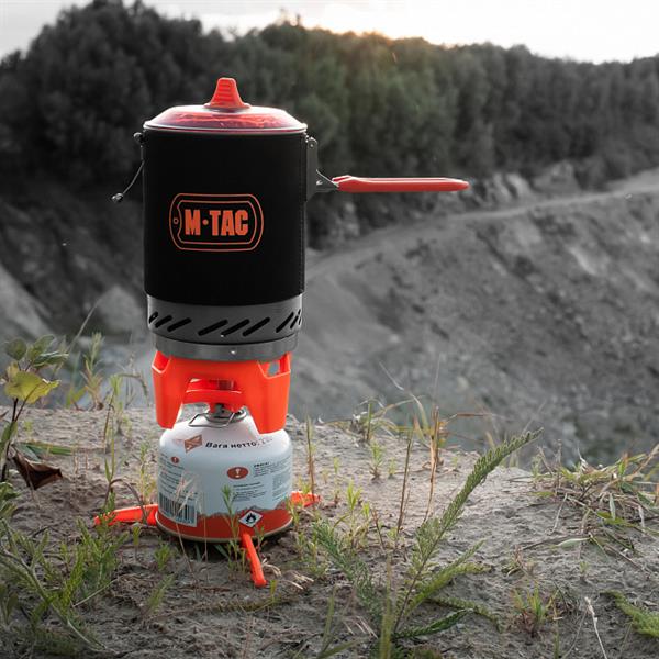 Turistický vařič M-Tac s hrncem - Black