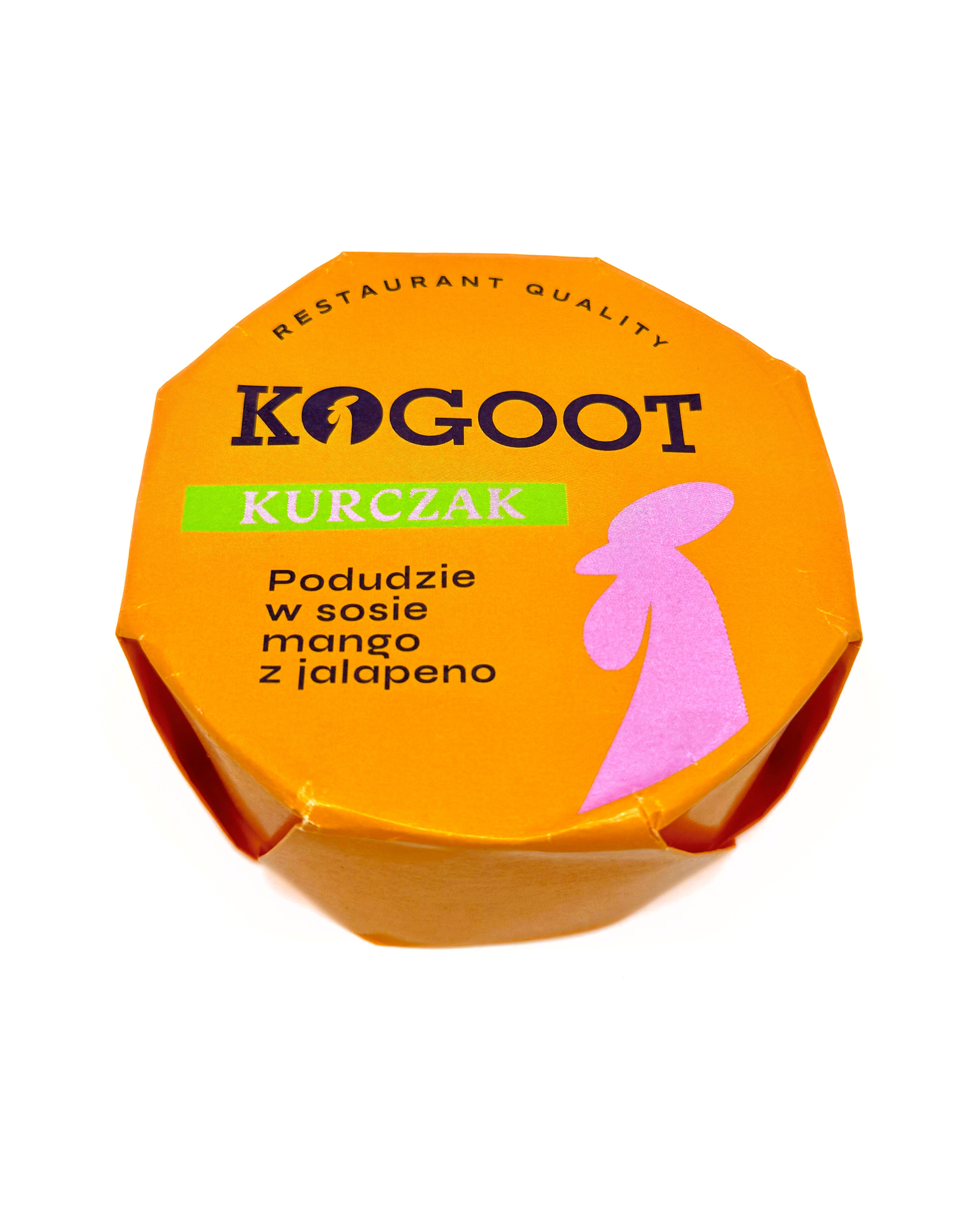 Konzervované potraviny Kogoot – Kuřecí stehýnka v mangové omáčce s jalapeño 300 g