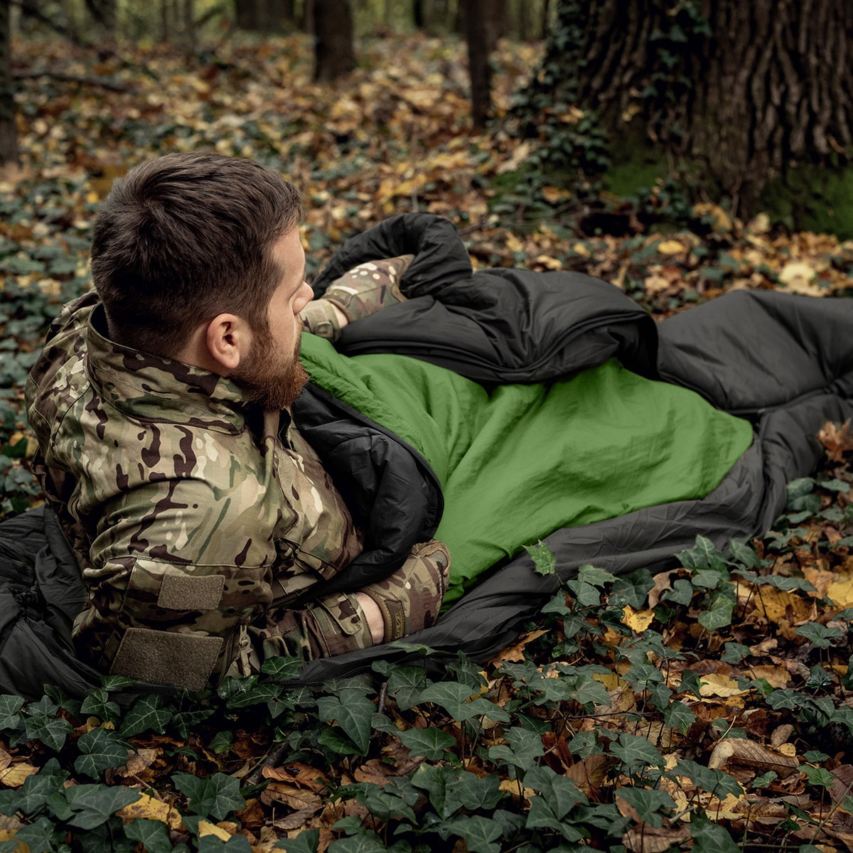 Pončo Helikon-Tex Swagman Roll Climashield Apex se spacím vakem – Grass Green