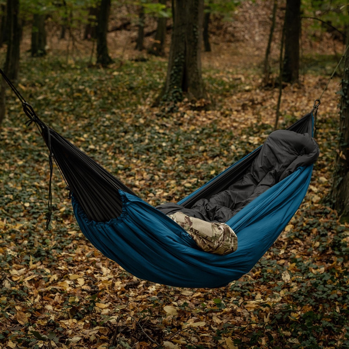 Pončo Helikon-Tex Swagman Roll Climashield Apex se spacím vakem – Aqua Blue