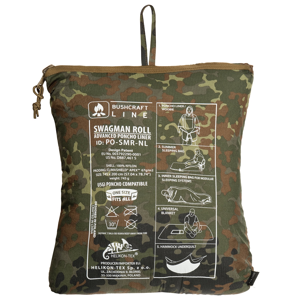 Pončo Helikon-Tex Swagman Roll Climashield Apex se spacím vakem – Flecktarn