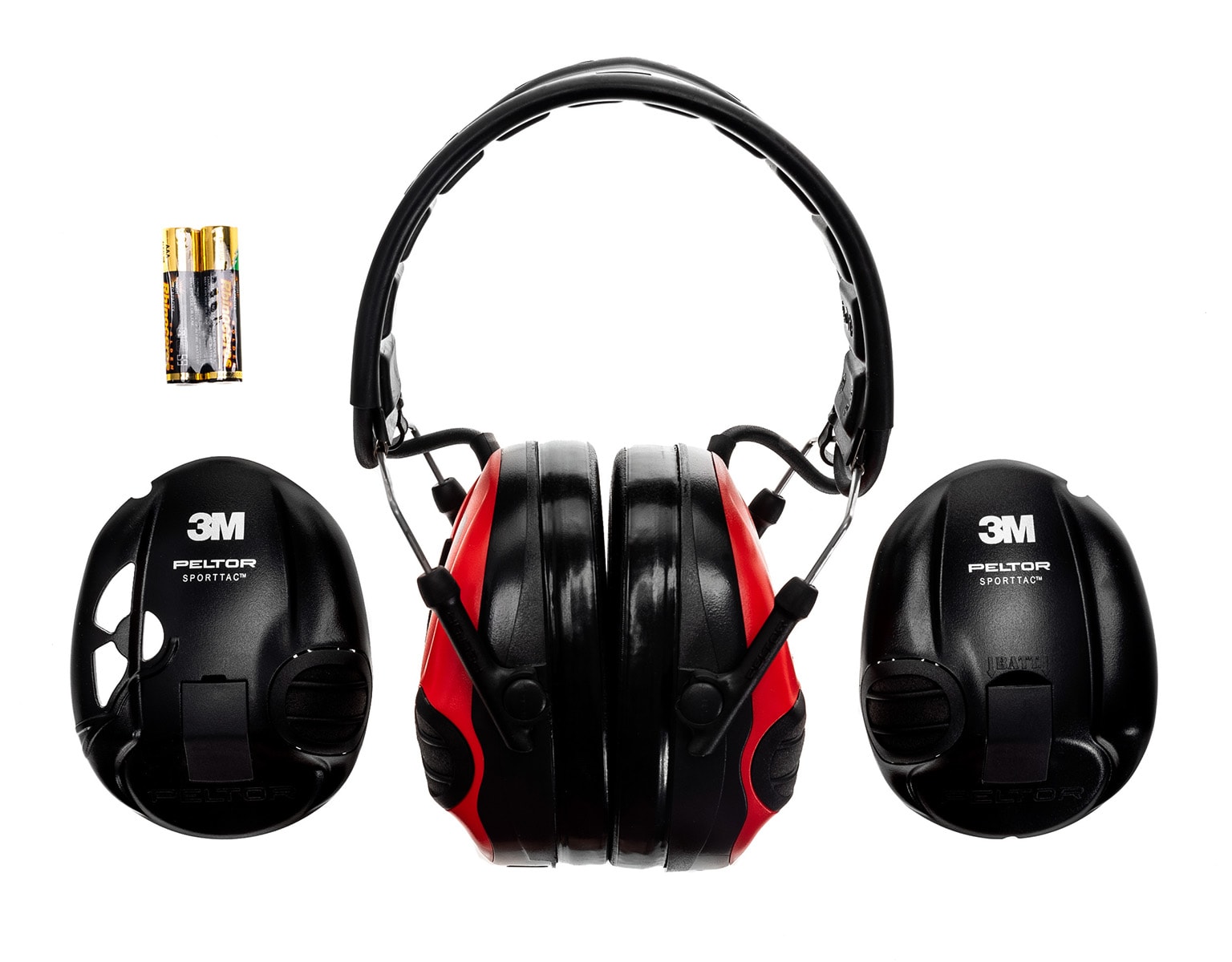 Aktivní chrániče sluchu 3M Peltor SportTac – červená/černá