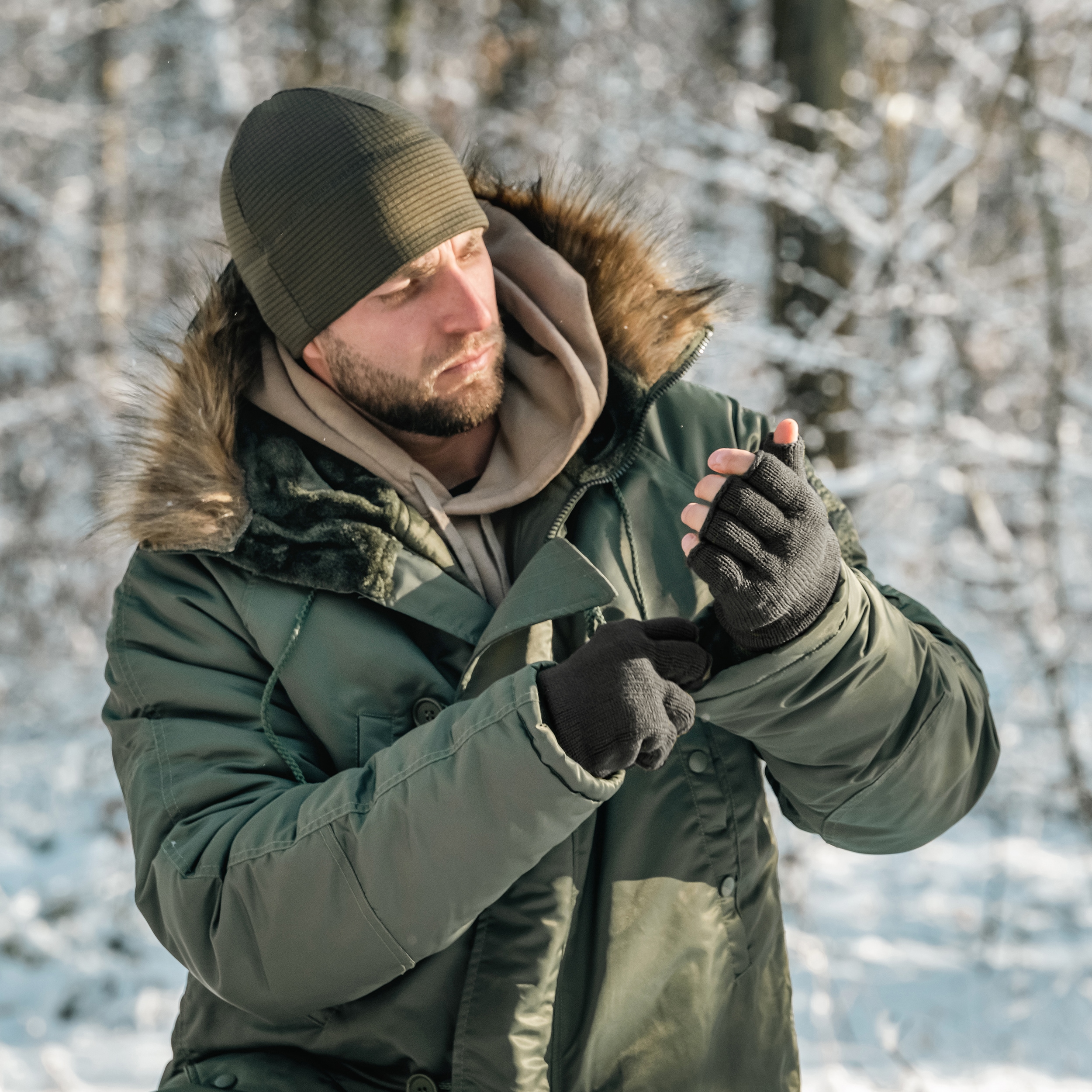 Rukavice Mil-Tec Thinsulate bez prstů - Black