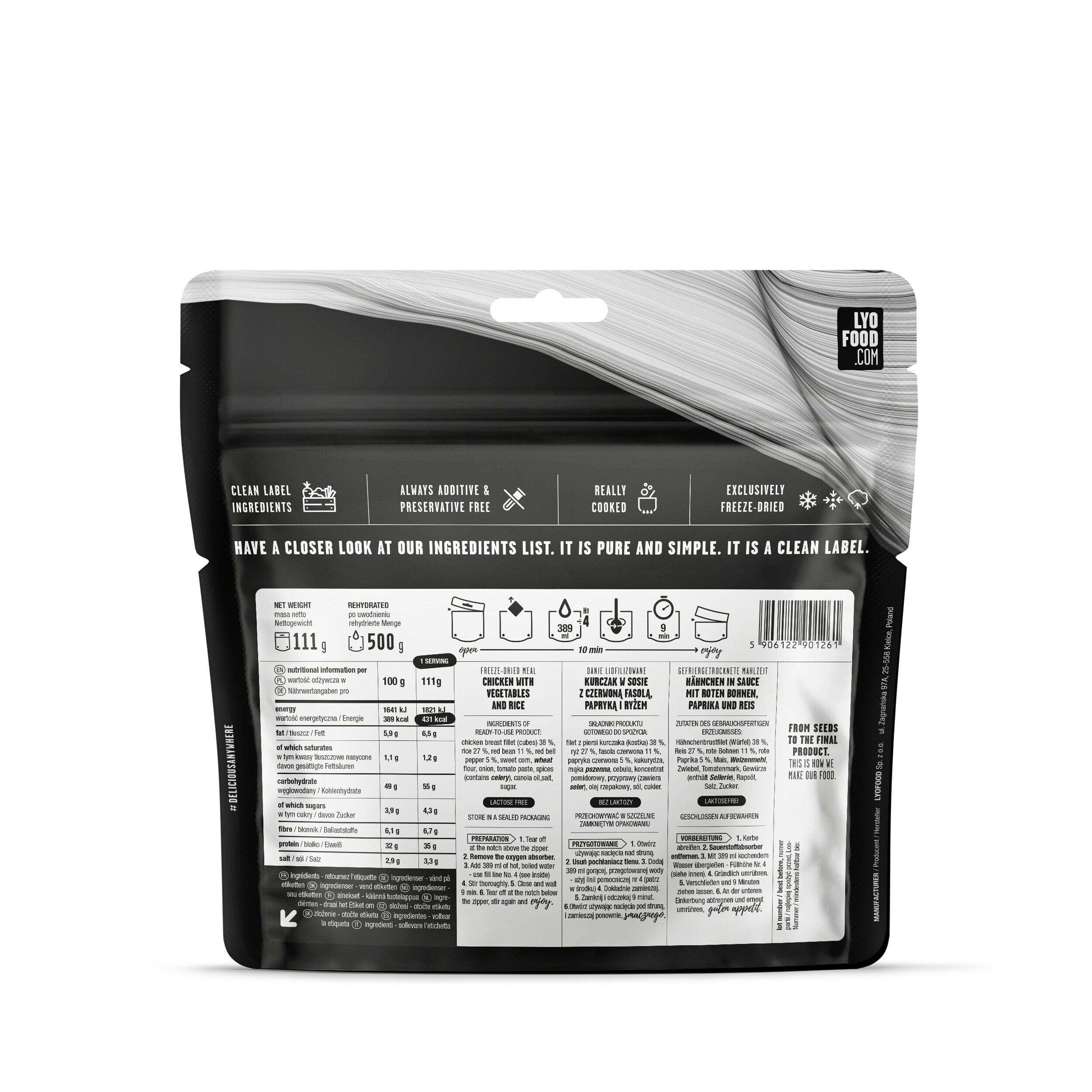 Lyofilizované jídlo LYOFOOD Mexické jídlo 111 g/431 kcal