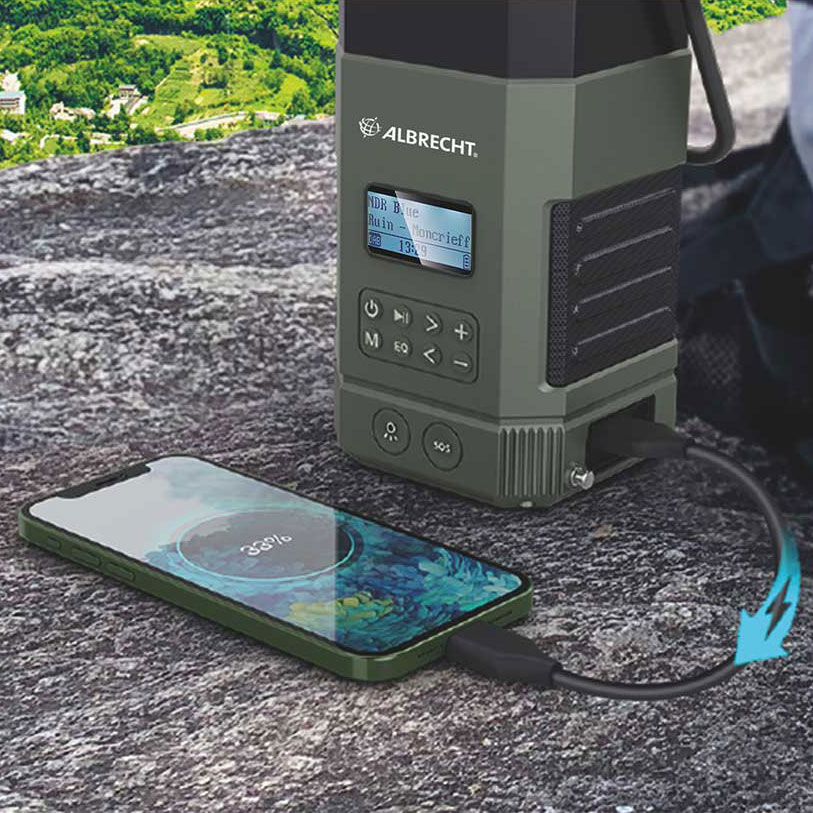 Alarmové rádio Powerbank Albrecht DR 114 FM/DAB+