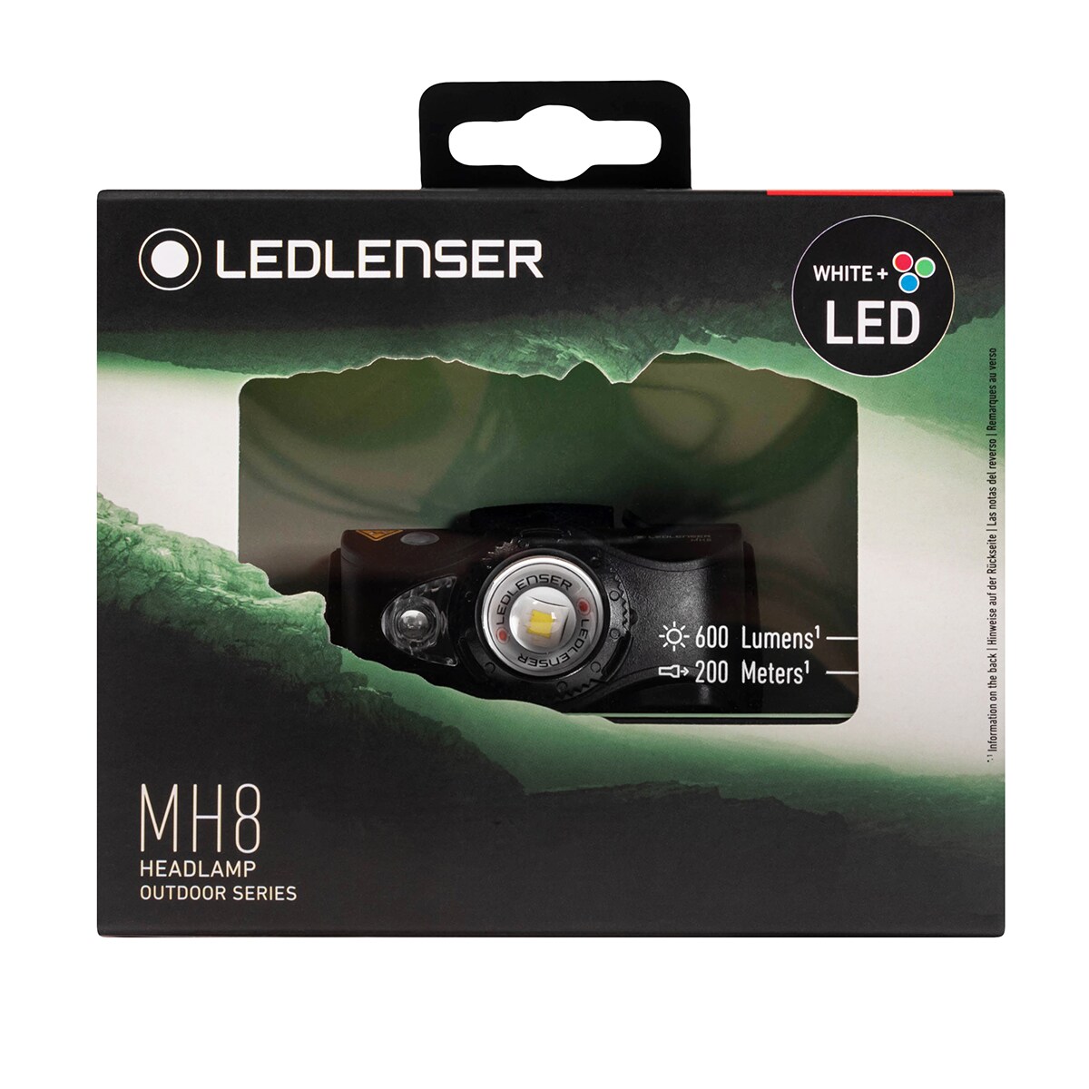 Svítilna čelová Ledlenser MH8 Black/Black - 600 lumenů