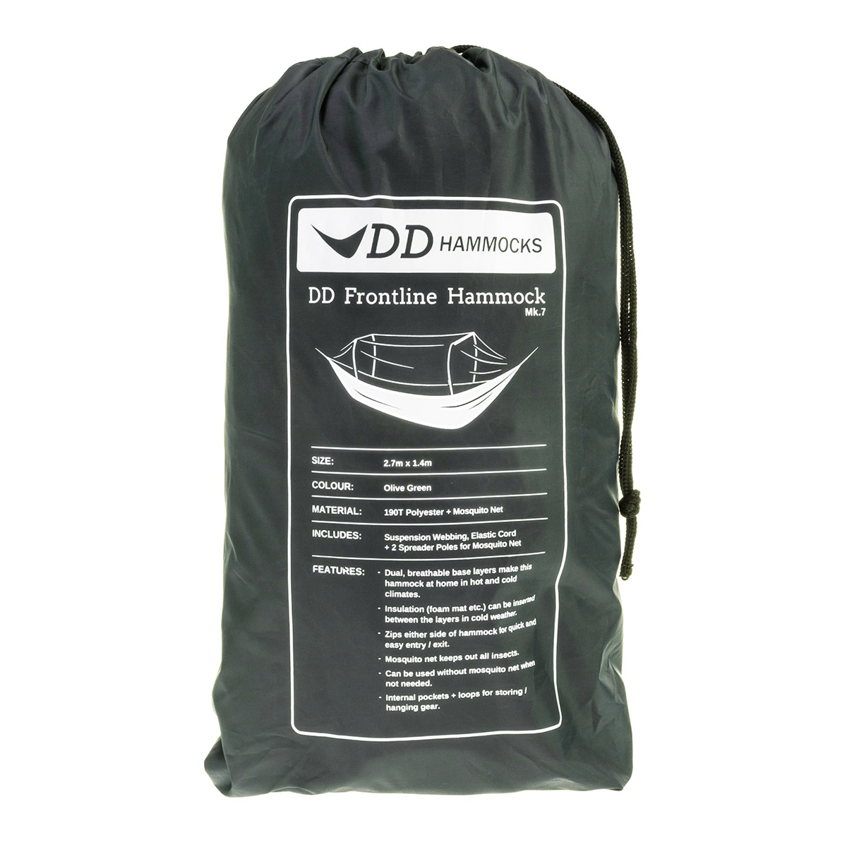 Houpací síť DD Hammocks Frontline Olive