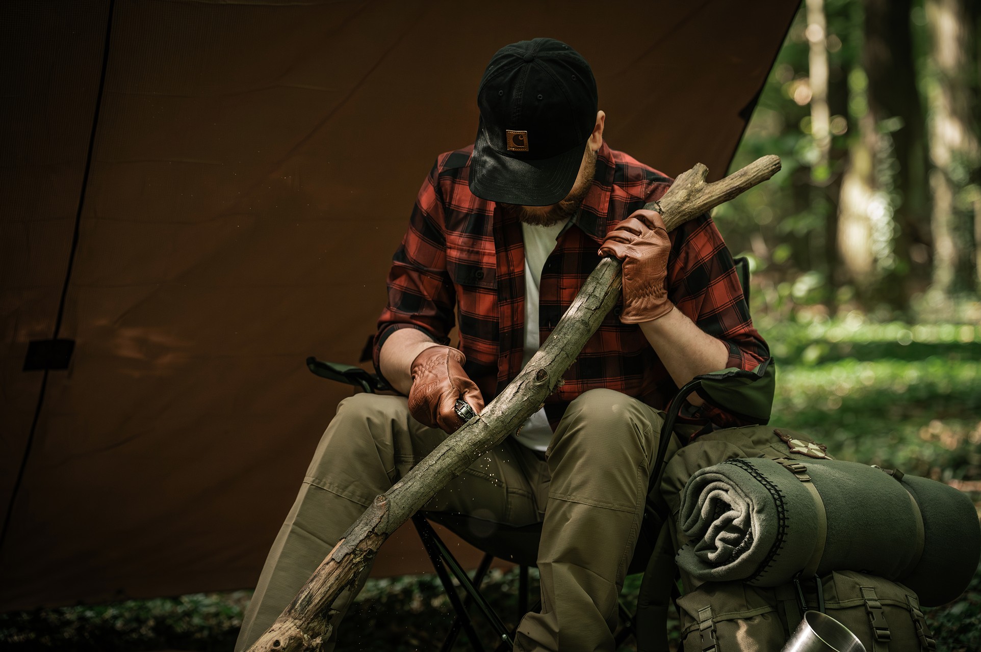 Košile Helikon-Tex GreyMan - Coral Crimson Checkered