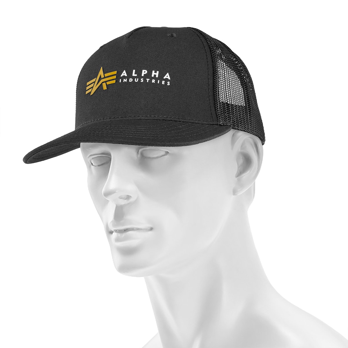Kšiltovka Alpha Industries Label Trucker Cap - Black
