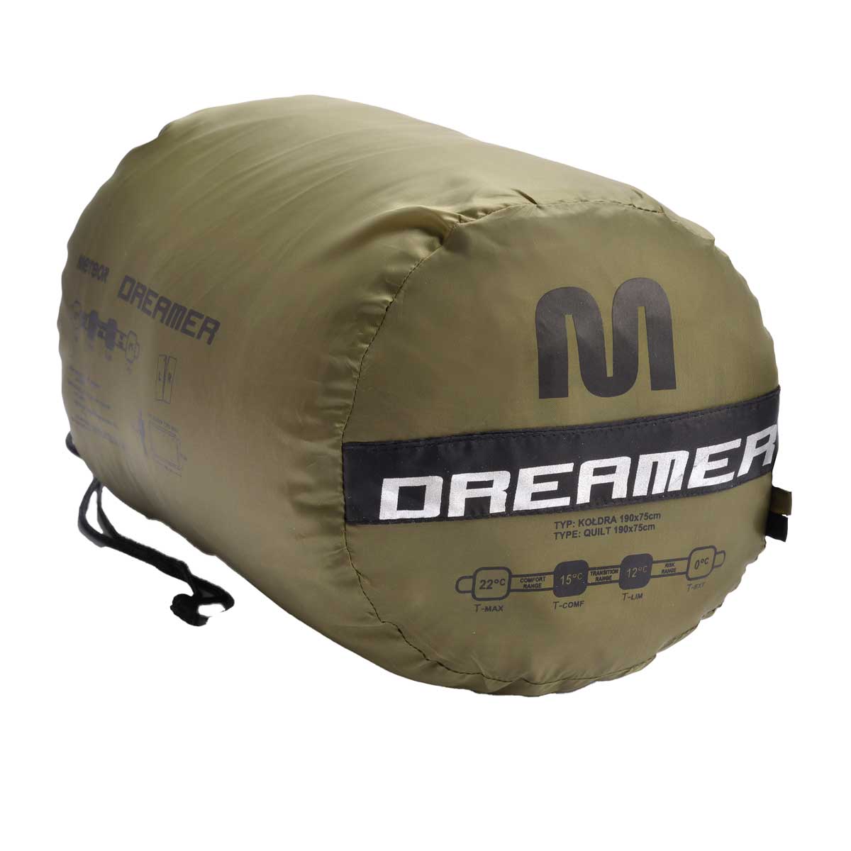 Spací pytel Meteor Dreamer Olive/Black - levý