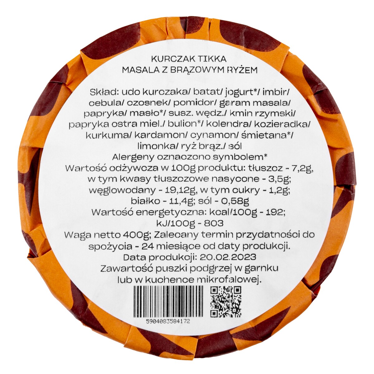 Konzervované potraviny Ed Red – Kuře Tikka Masala s hnědou rýží 400 g