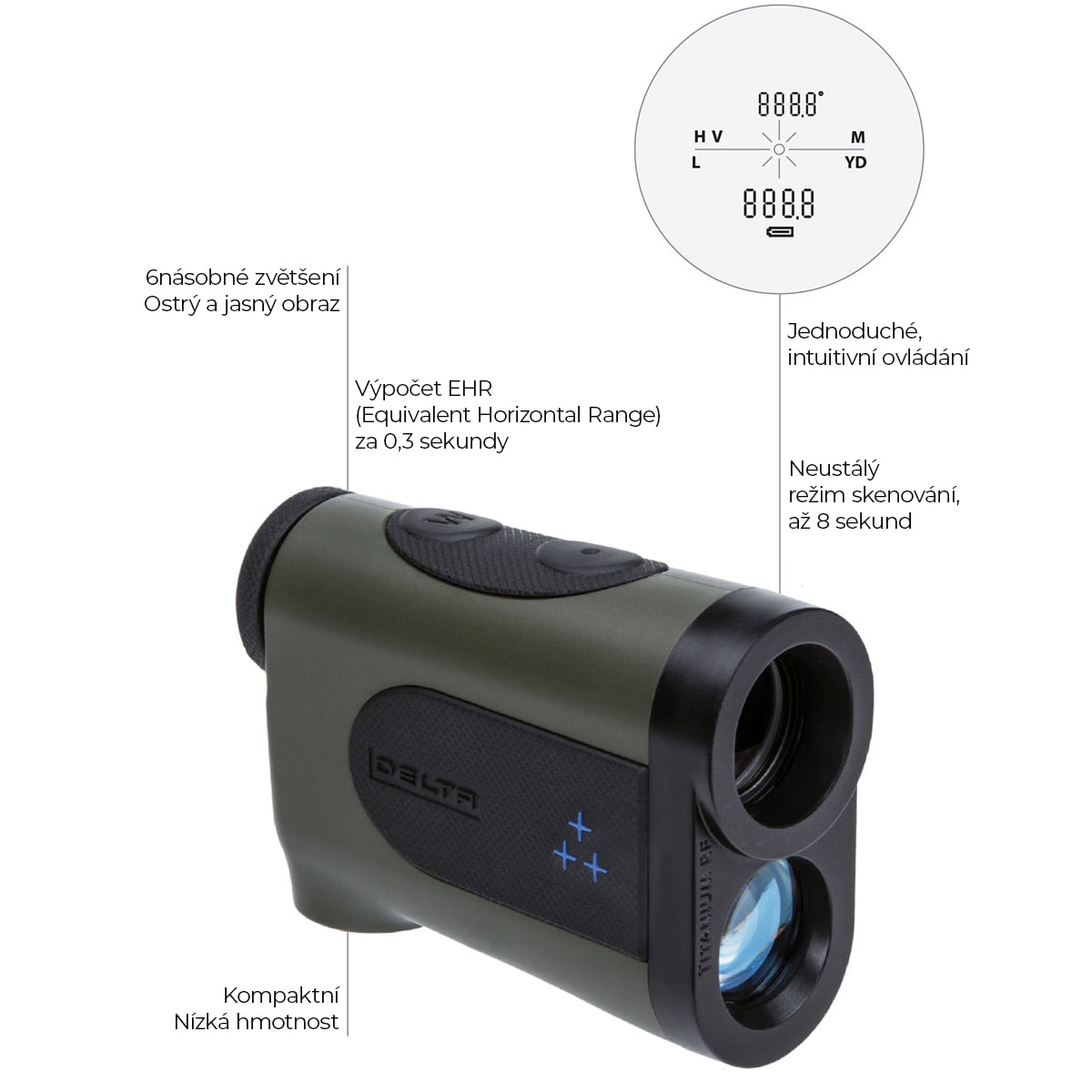 Laserový dálkoměr Delta Optical Titanium RF-1200 6x23