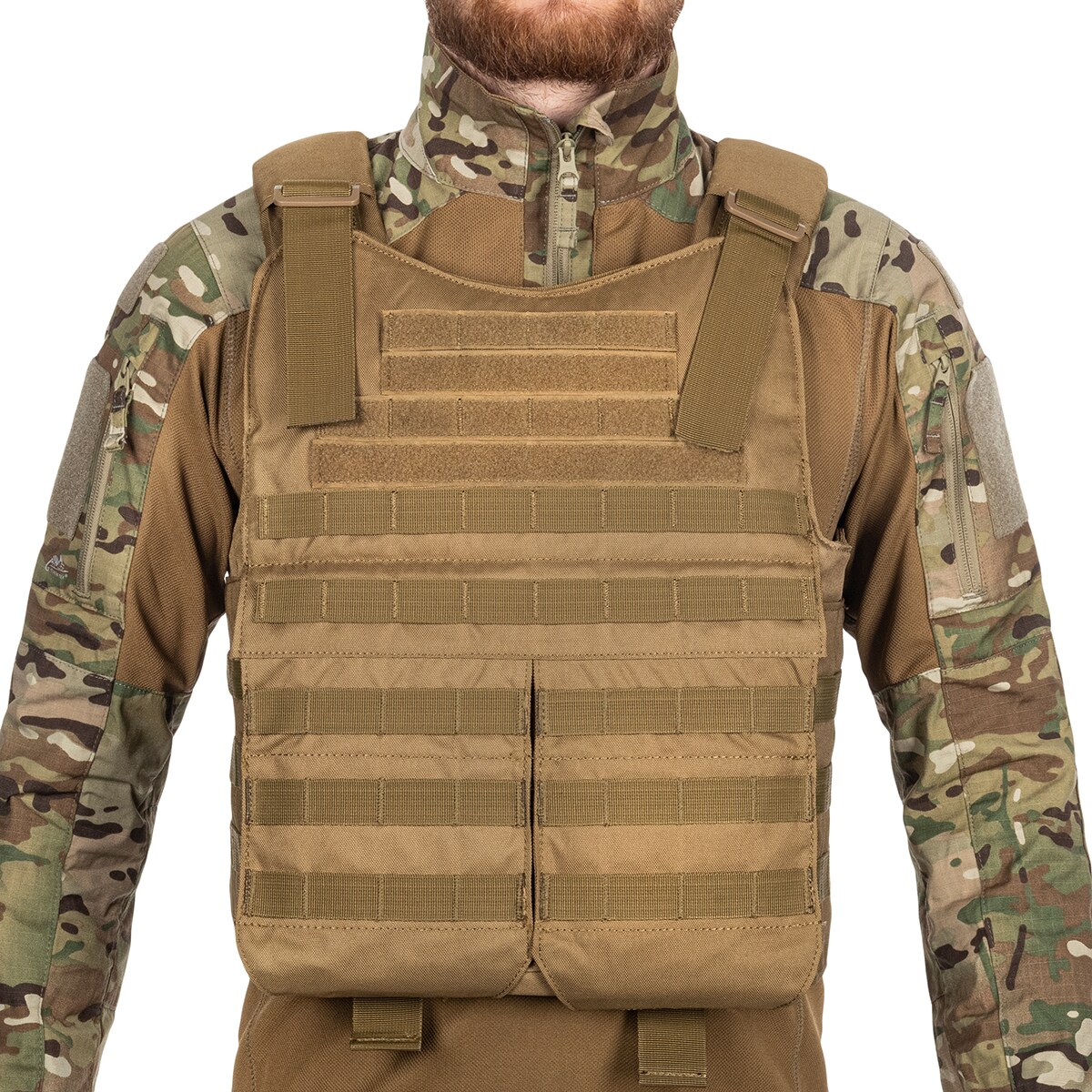 Taktická vesta Voodoo Tactical Hayden Plate Carrier s batohem na hydratační vak - Coyote