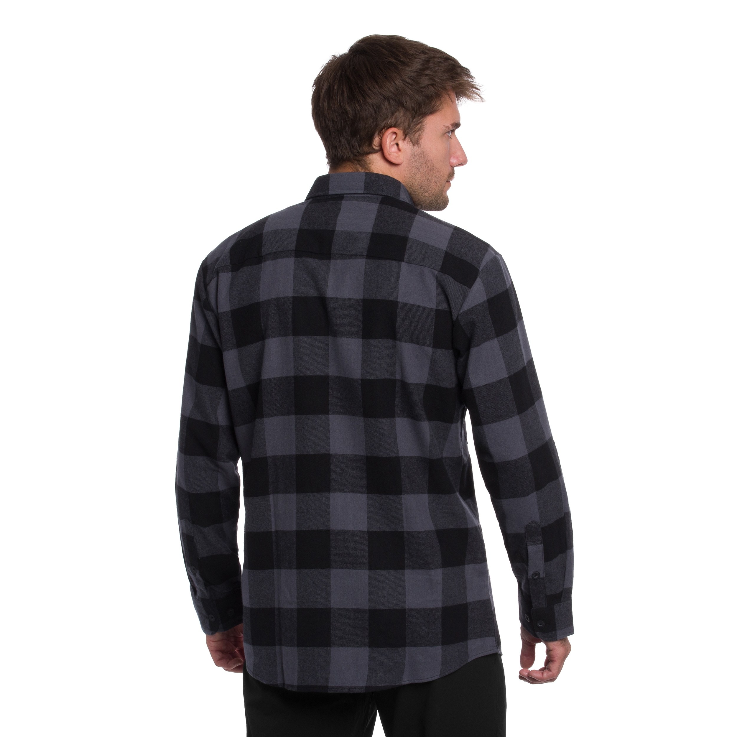 Košile Mil-Tec Flannel Shirt Light Longsleeve - Black/Gray