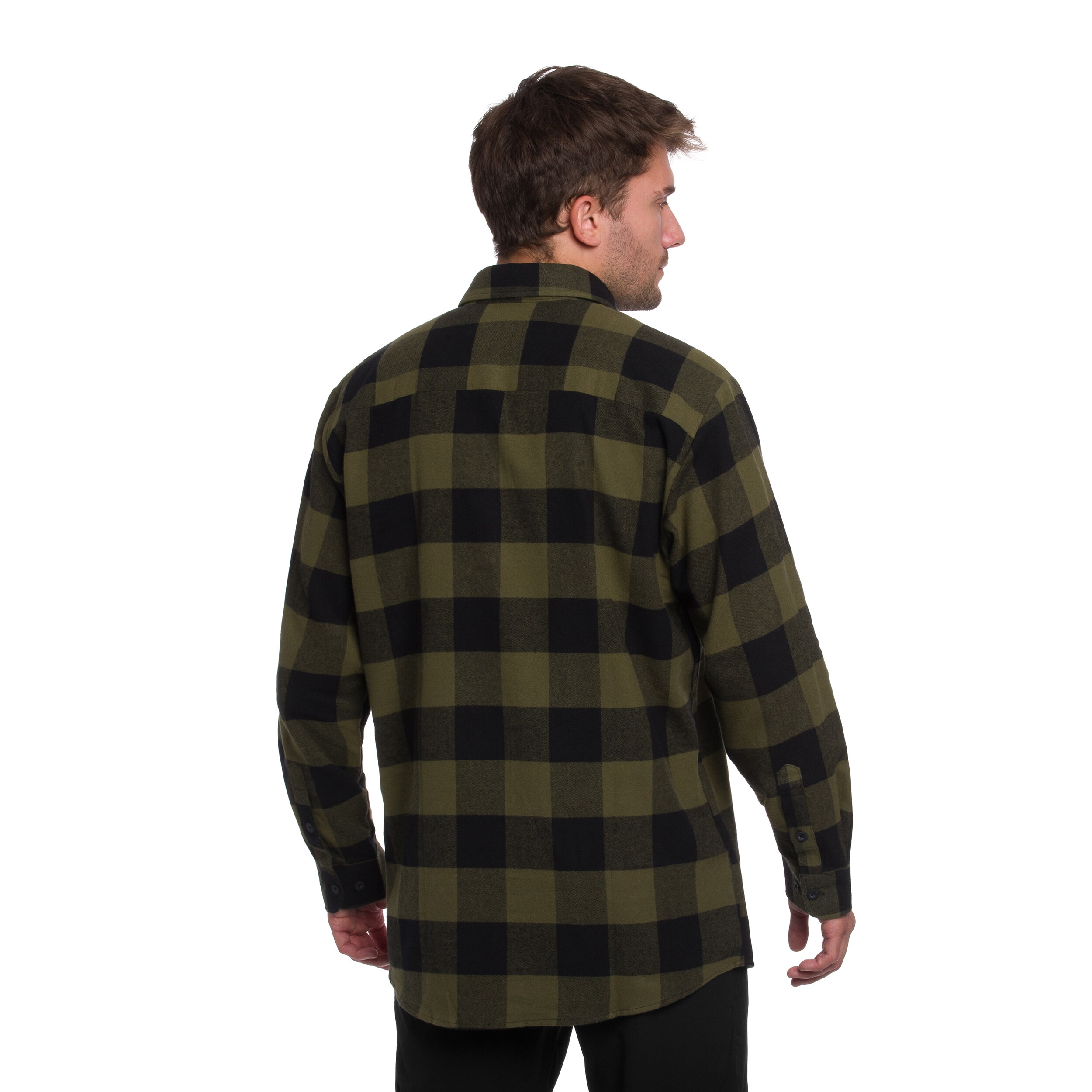 Košile Mil-Tec Flannel Shirt Light Longsleeve - Black/Olive