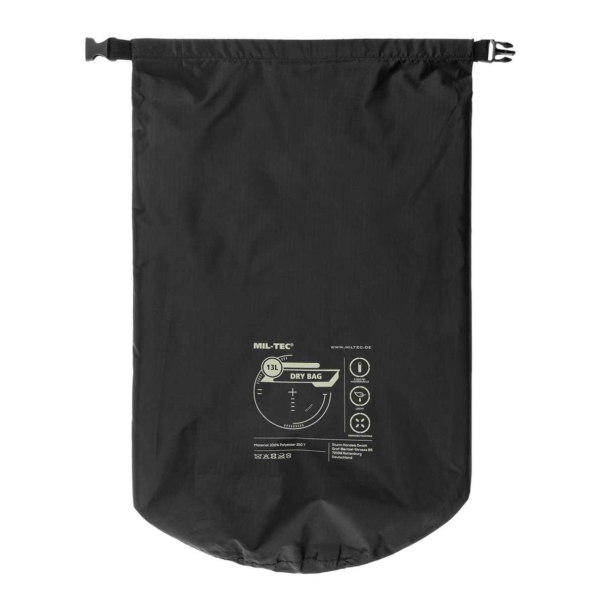 Vodotěsný vak Mil-Tec Drybag 13 l - Black