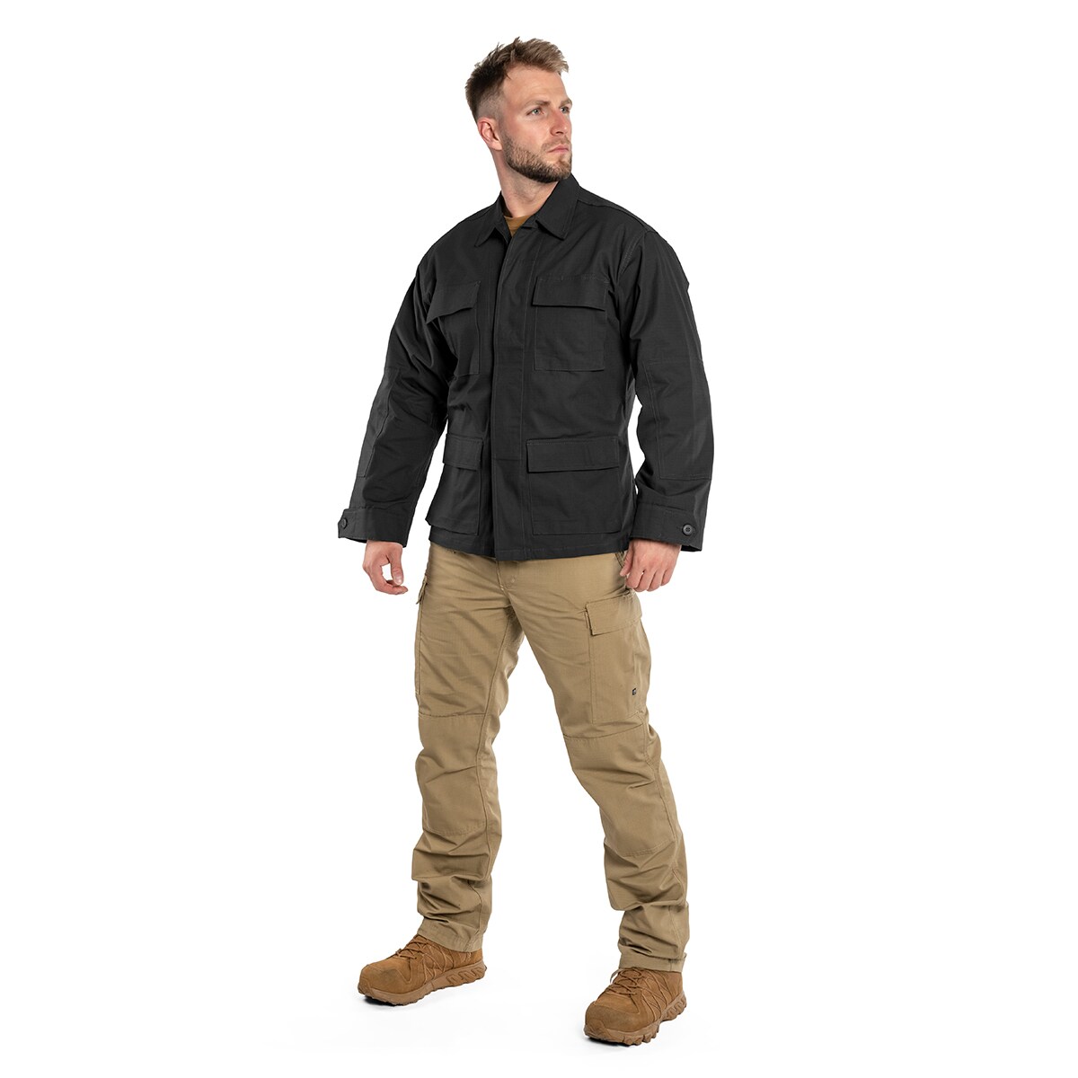 Vojenská mikina Mil-Tec Teesar BDU Rip-Stop - Black