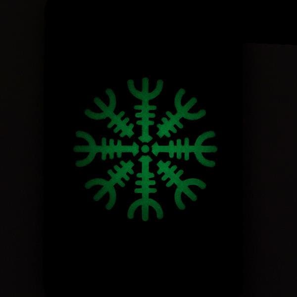 Fluorescenční nášivka M-Tac Helma hrůzy horizontální Laser Cut – Black/GID