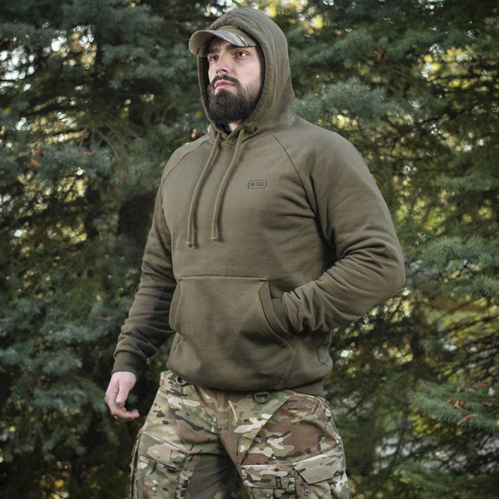 Mikina M-Tac Hoodie Cotton Raglan Hard - Dark Olive
