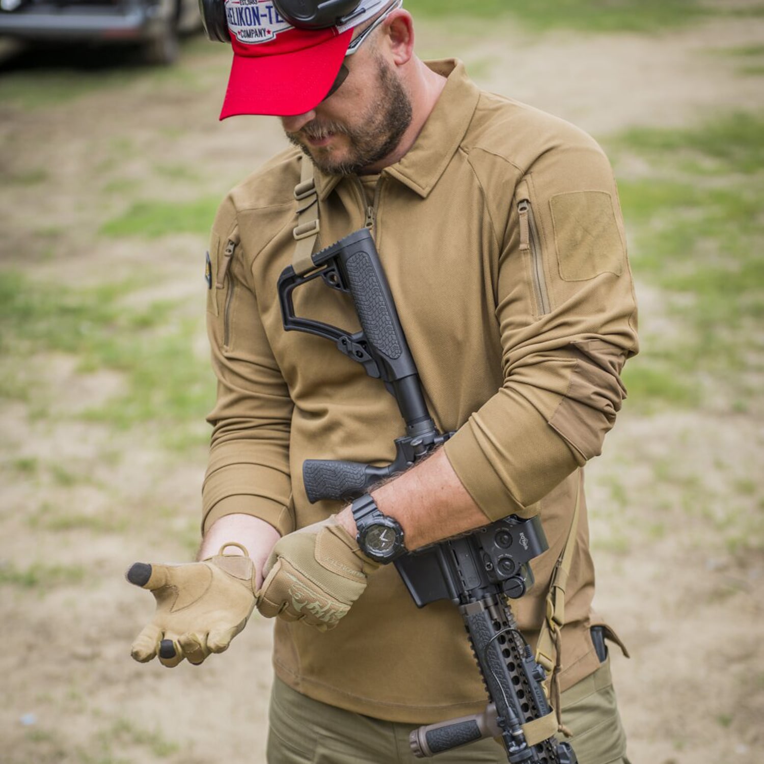 Polo tričko Helikon-Tex Range Long Sleeve - Coyote