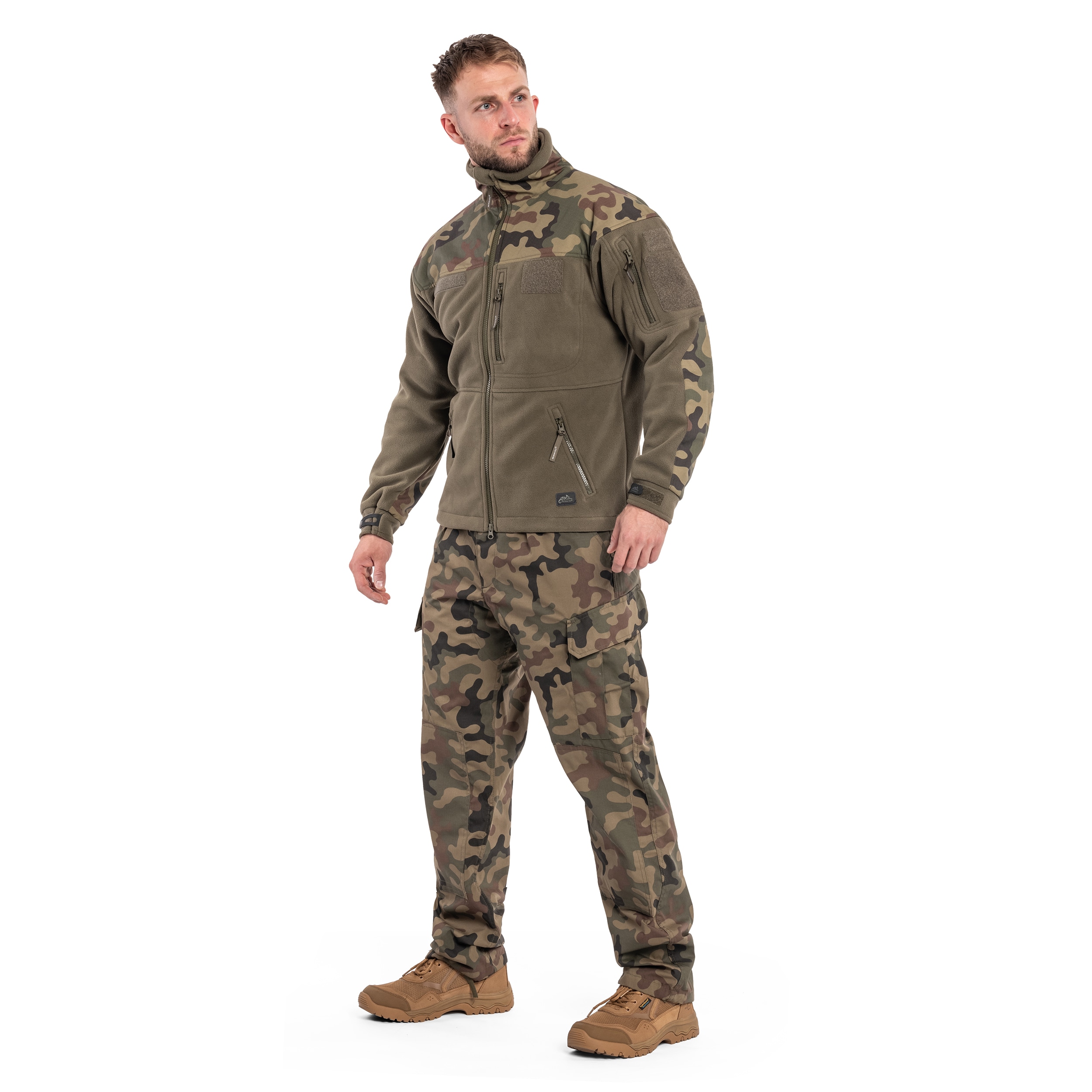 Fleesová mikina Helikon-Tex Infantry – Olive Green/wz.93 Pantera PL Woodland