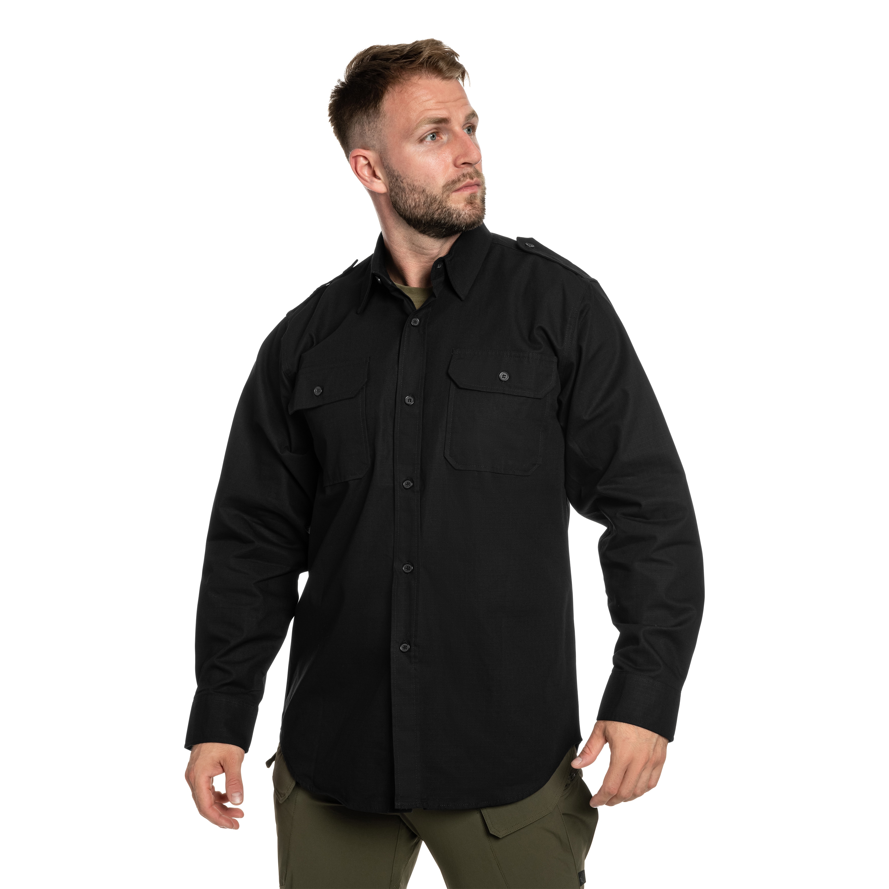 Taktická košile Mil-Tec Ripstop Long Sleeve - Black