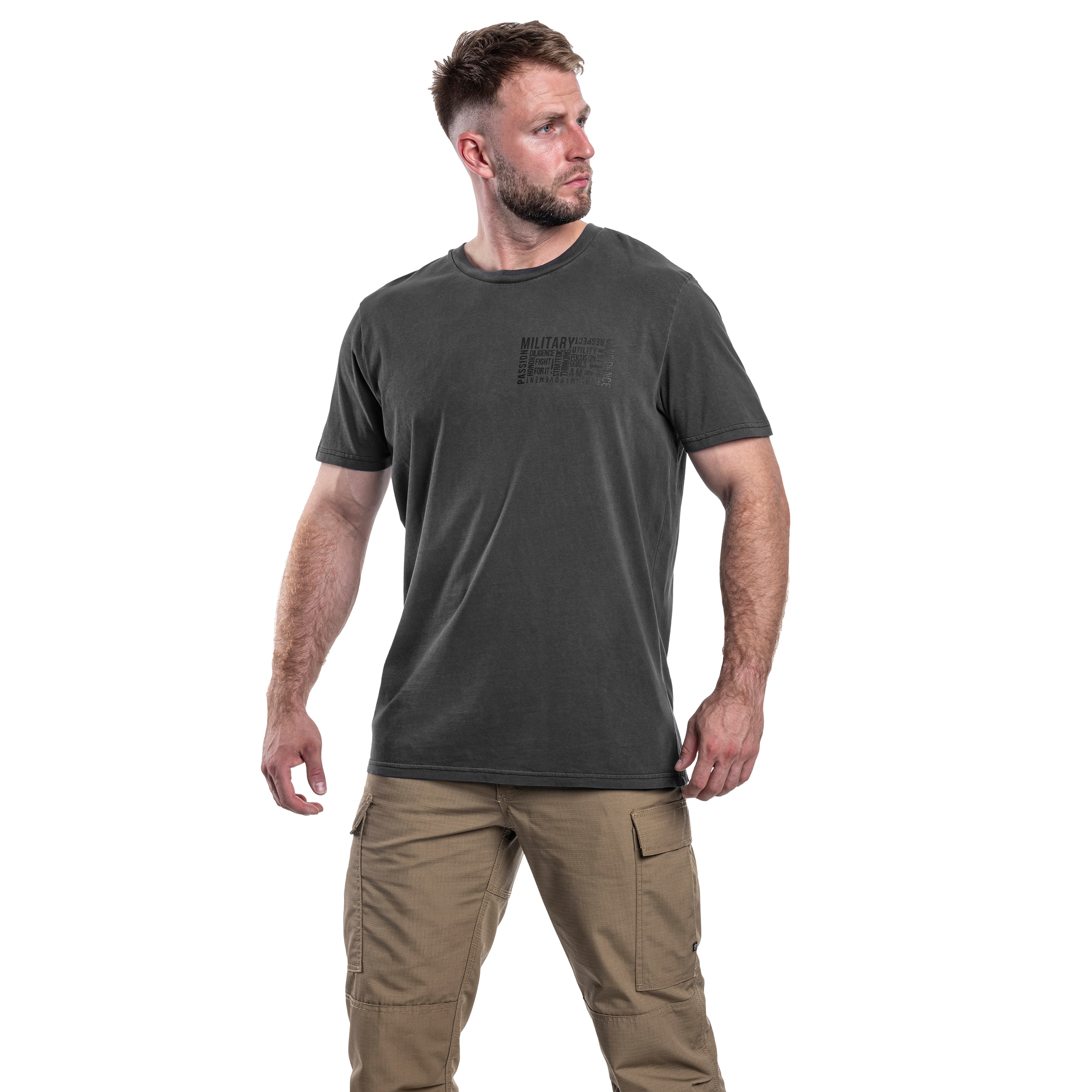 Tričko Military Gym Wear Identity Tee - Washed Grey
