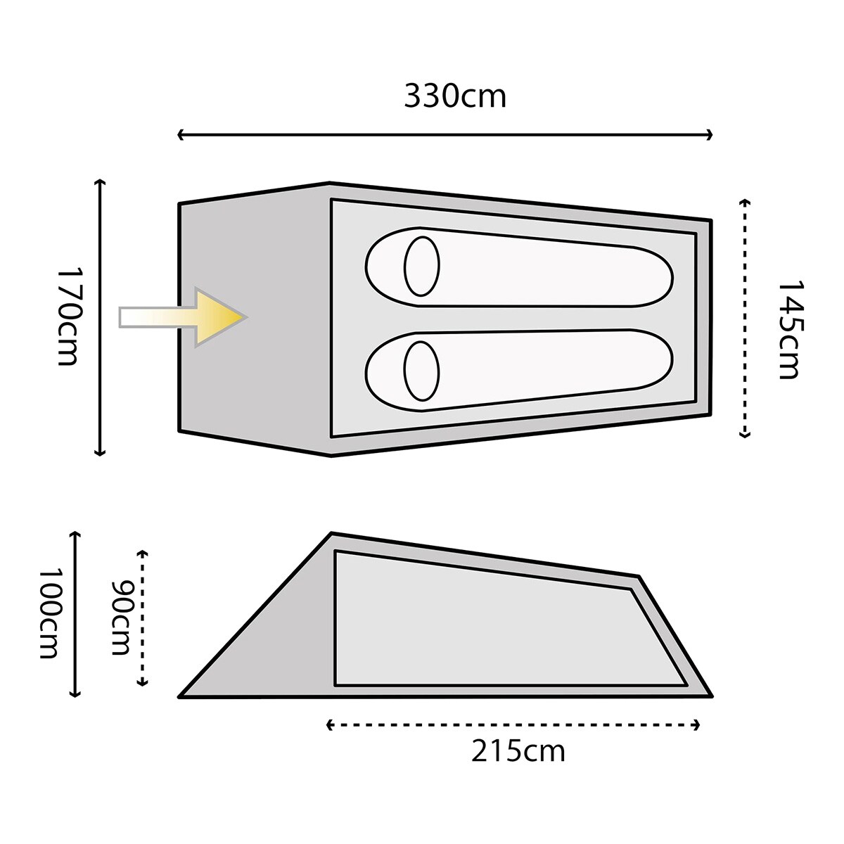 Stan pro 2 osoby Highlander Outdoor Blackthorn – Hunter Green