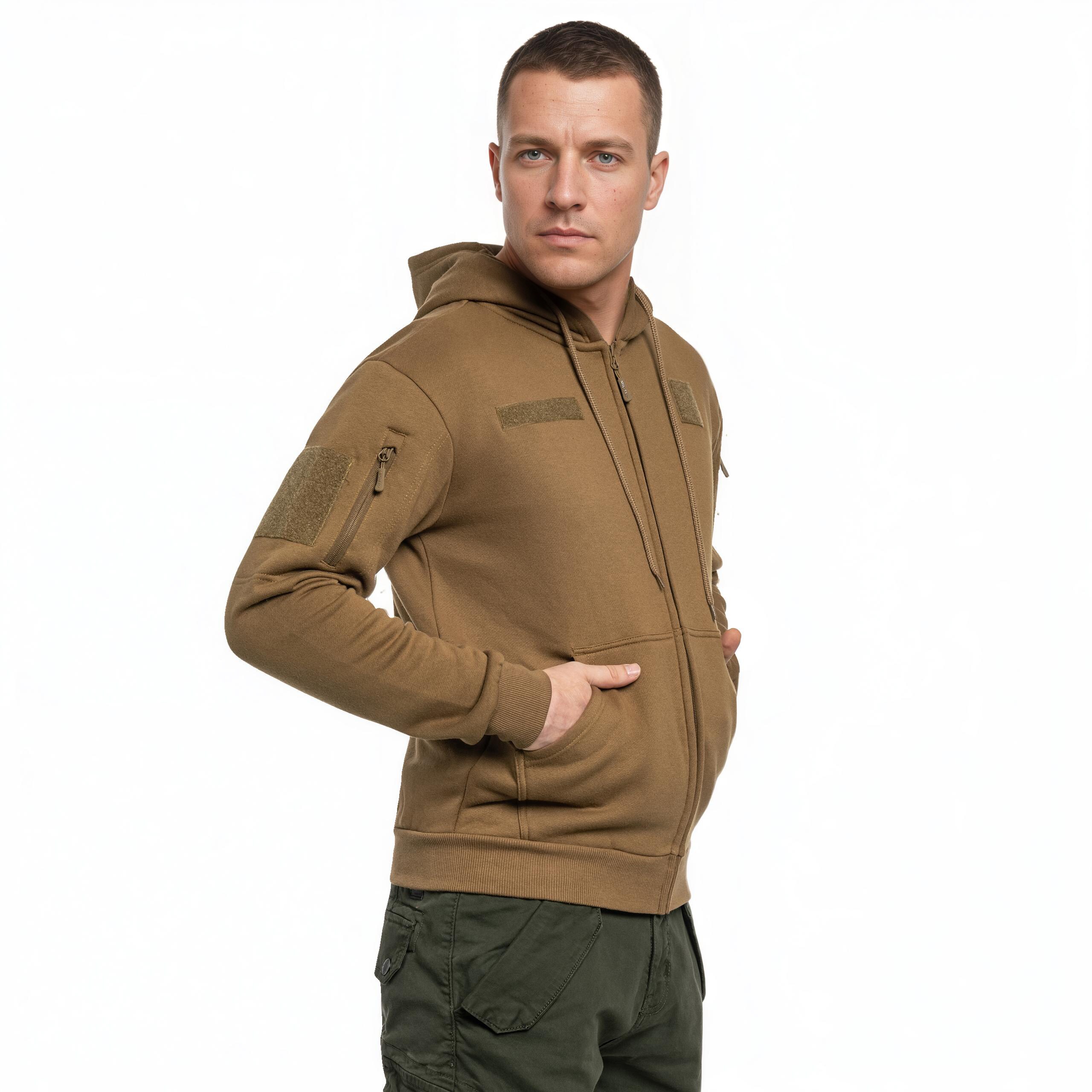 Mikina Mil-Tec Tactical Hoodie Zipper Coyote