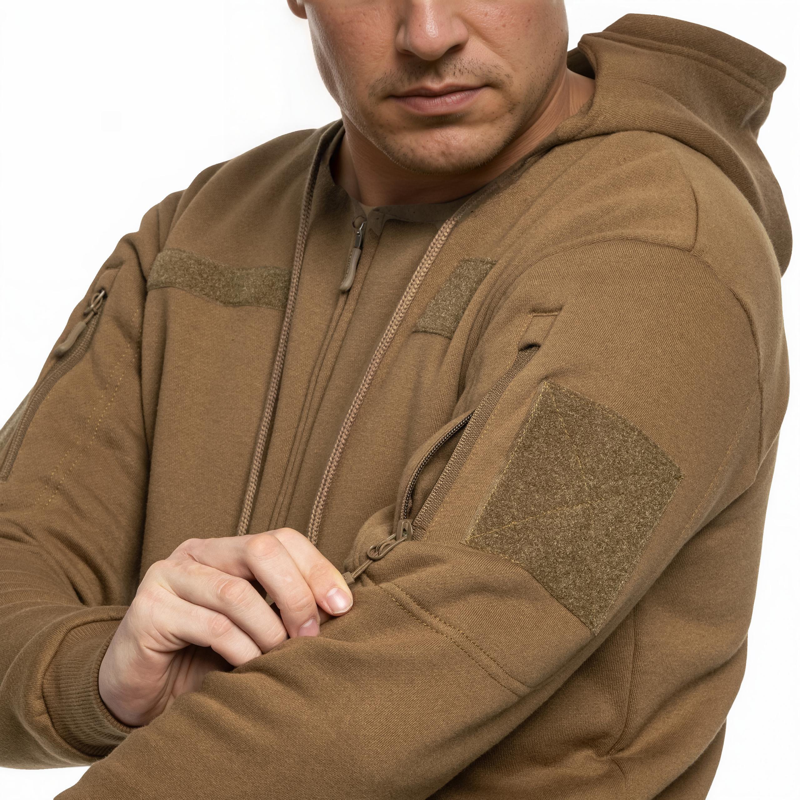 Mikina Mil-Tec Tactical Hoodie Zipper Coyote