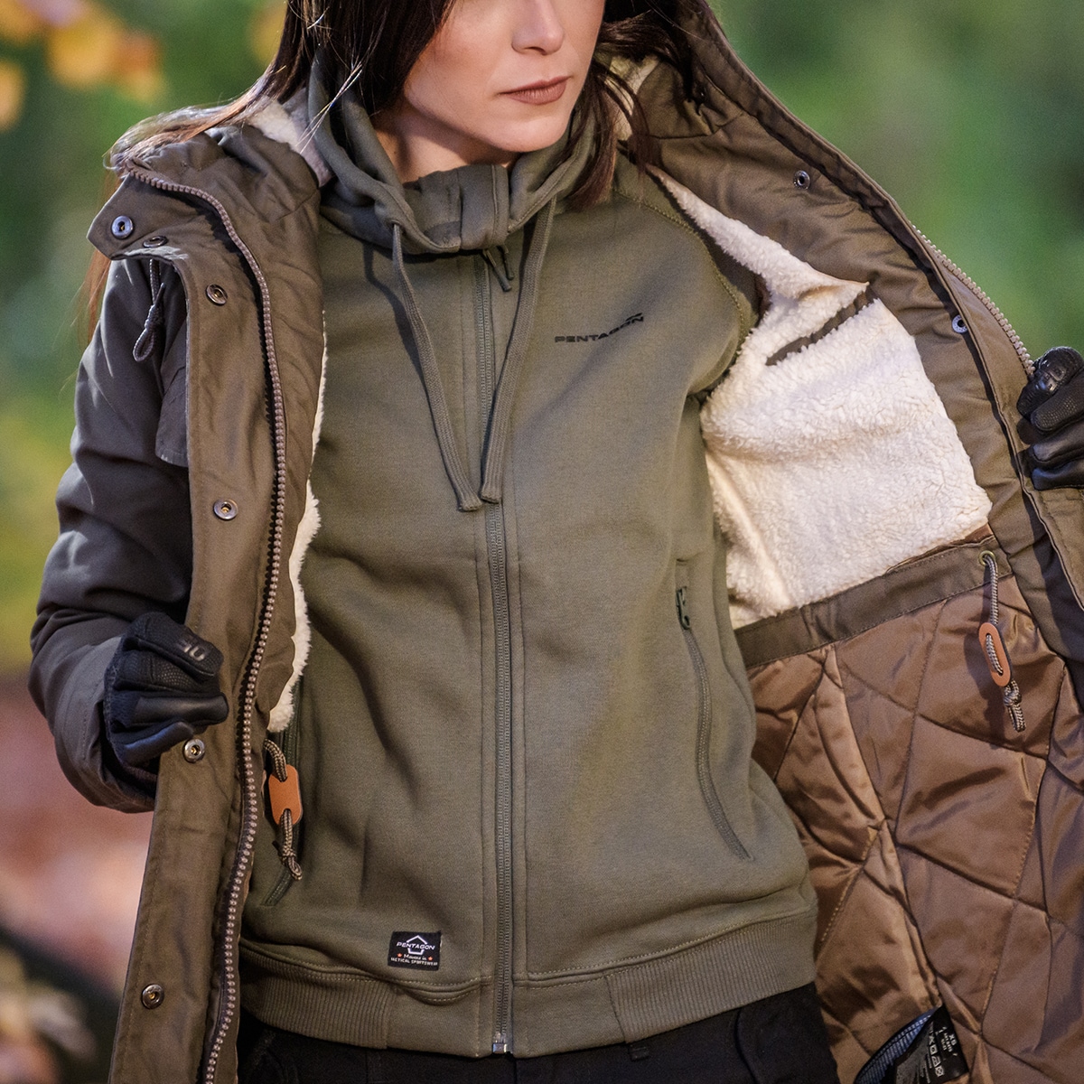 Dámská mikina Pentagon Aphrodite Sweater - Camo Green