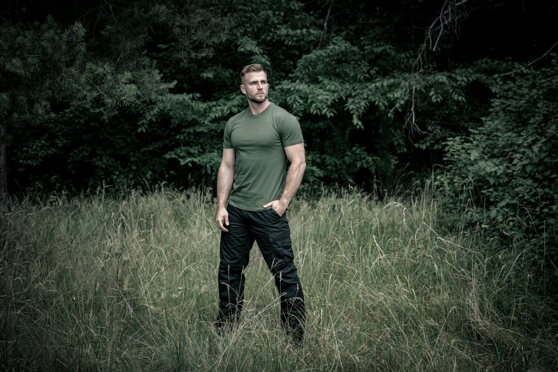 Černé taktické kalhoty