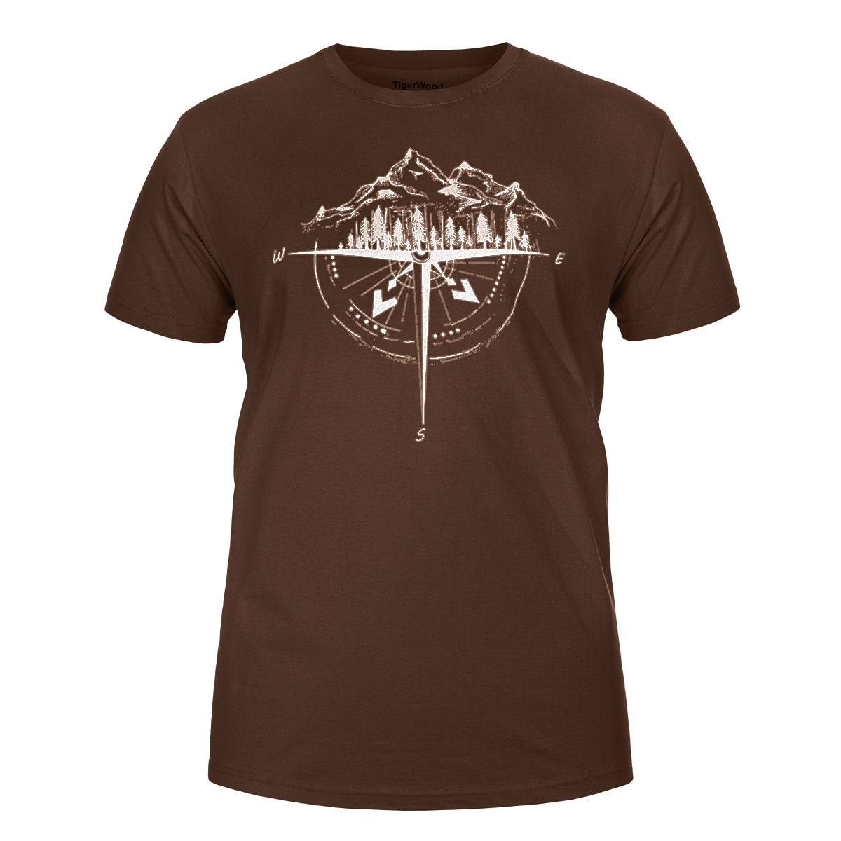 TigerWood - Kompassrose - T-Shirt - Braun