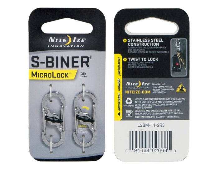 Nite Ize - S-Biner MicroLock Steel Karabinerhaken - 2 Stk.