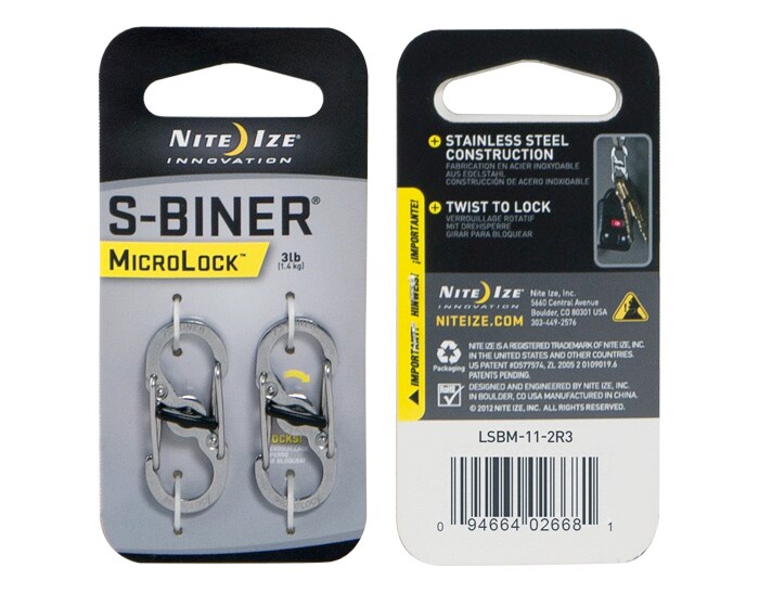 Nite Ize - S-Biner - Karabinerhaken -  MicroLock - Steel - 2 Stk.