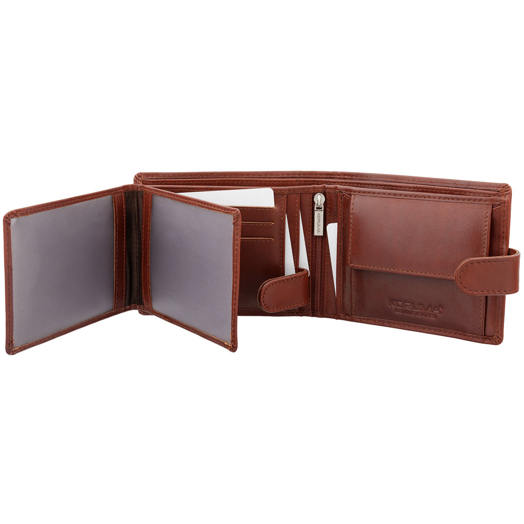 Koruma Smart RFID Block - Leder-Geldbörse - Braun