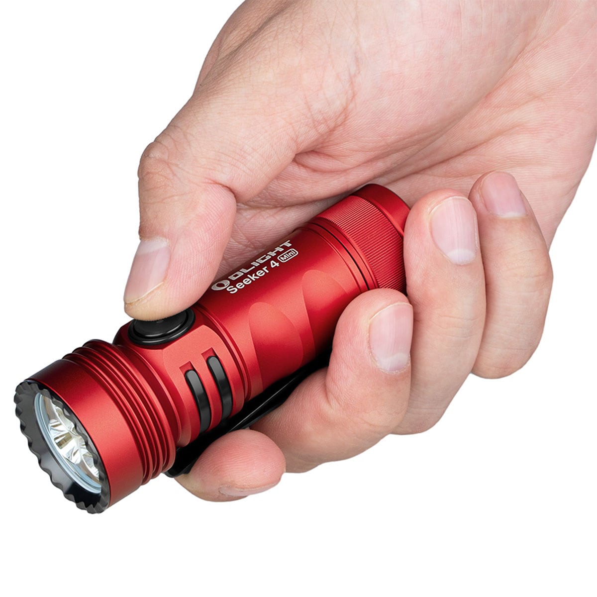 Olight - Seeker 4 Mini Cool White - Taktische Taschenlampe - Red - 1200 Lumen