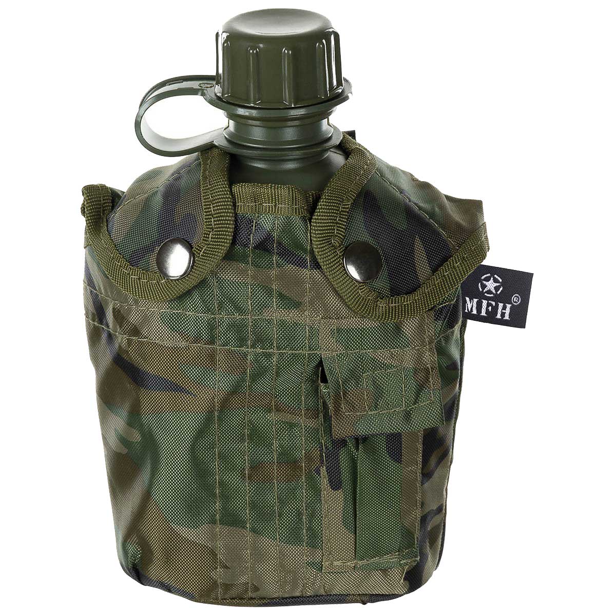 MFH - Feldflasche mit Hülle - 1 l - Woodland