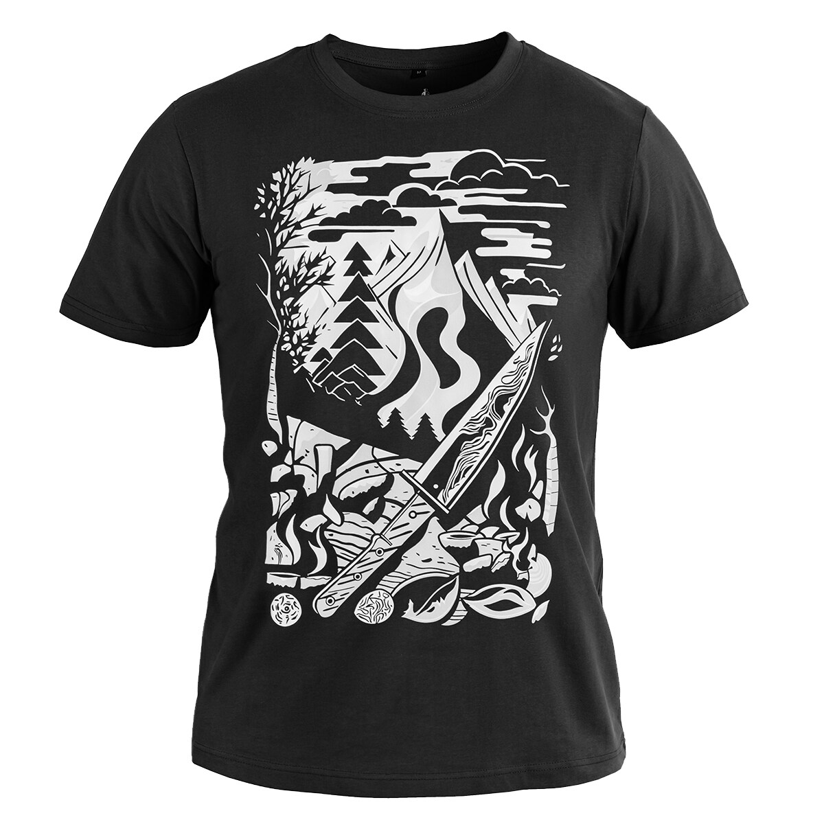 Voyovnik - Gebirge Black/White  - T-Shirt - Schwarz