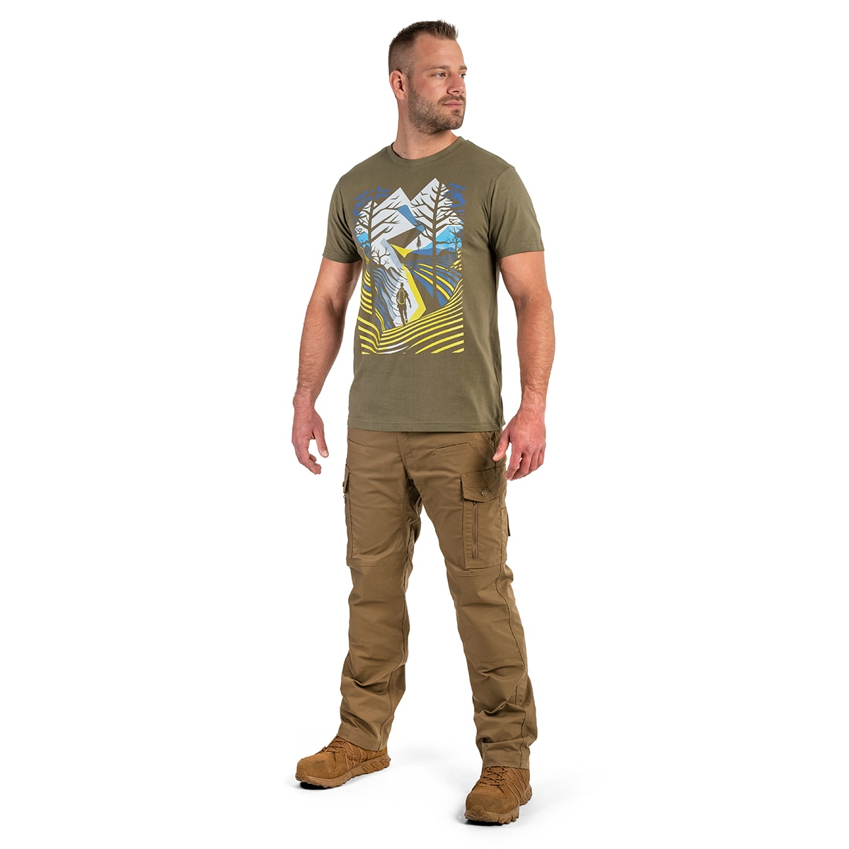 Voyovnik - Bergpfad Color - T-Shirt - Khaki