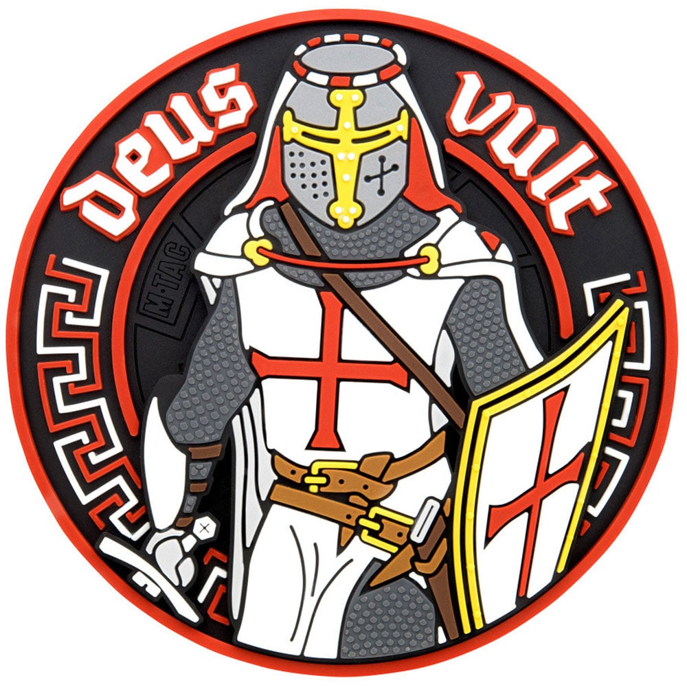 M-Tac - Deus Vult PVC - Aufnäher - Black/White/Red