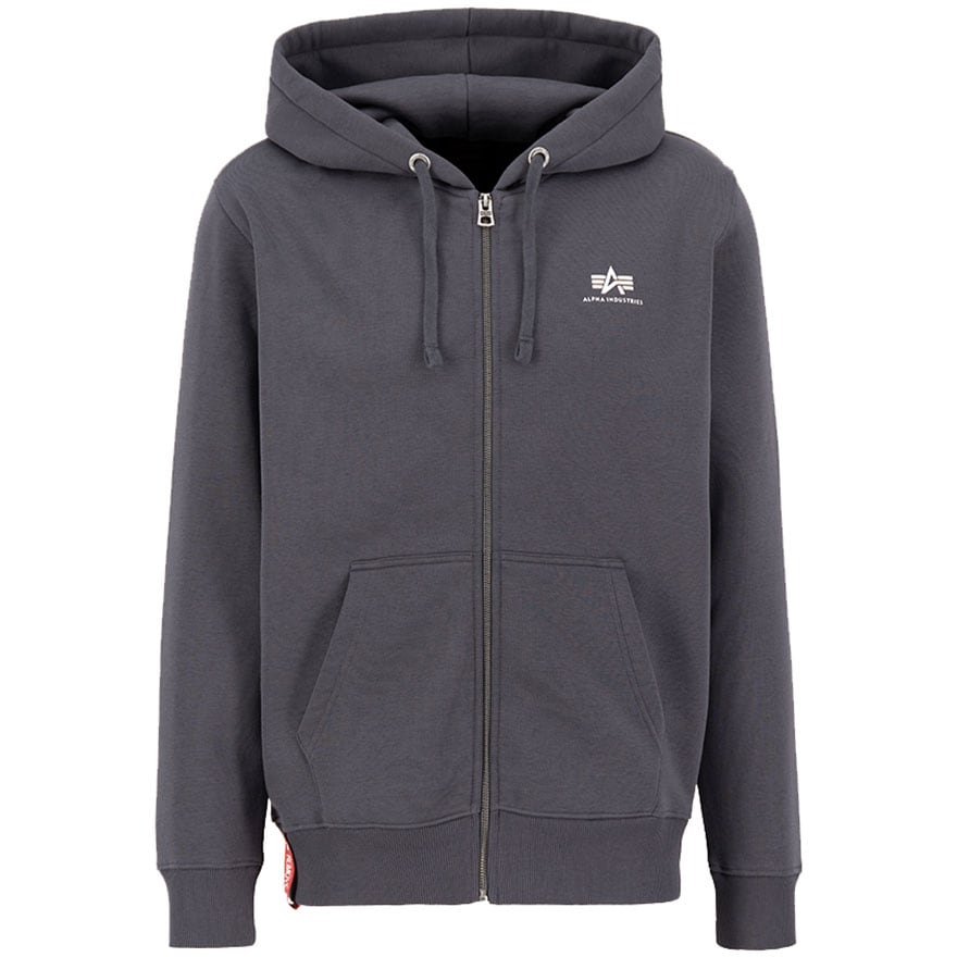 Alpha Industries - Basic Zip Hoody Small Logo - Sweatshirt - Vintage Grey