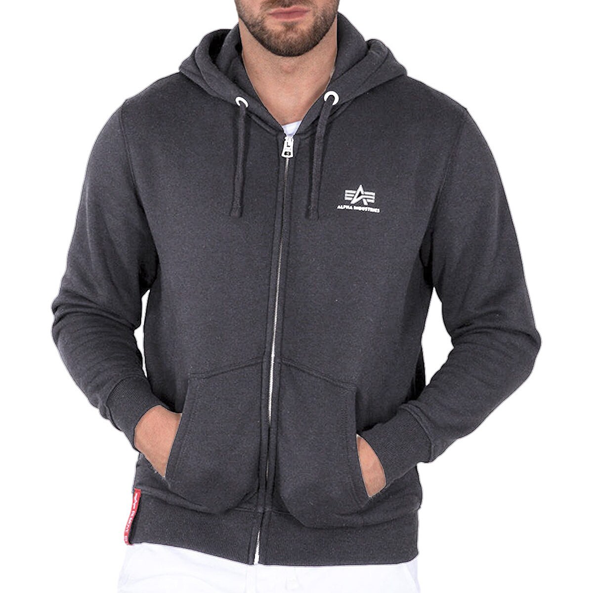 Alpha Industries - Basic Zip Hoody Small Logo - Sweatshirt - Vintage Grey