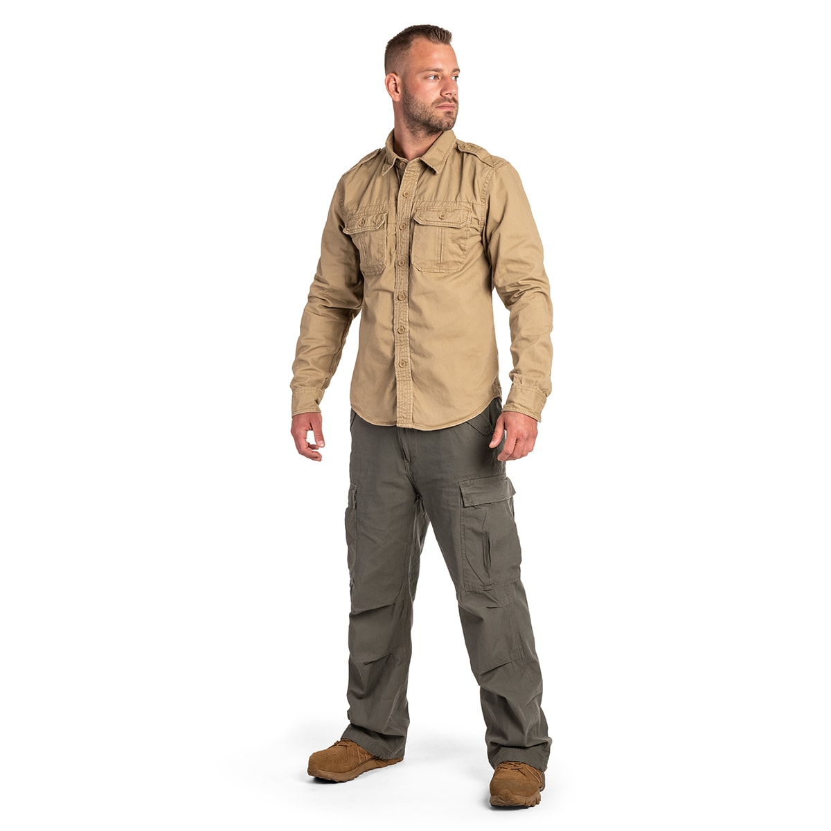 Brandit - Vintage Langarmhemd - Camel